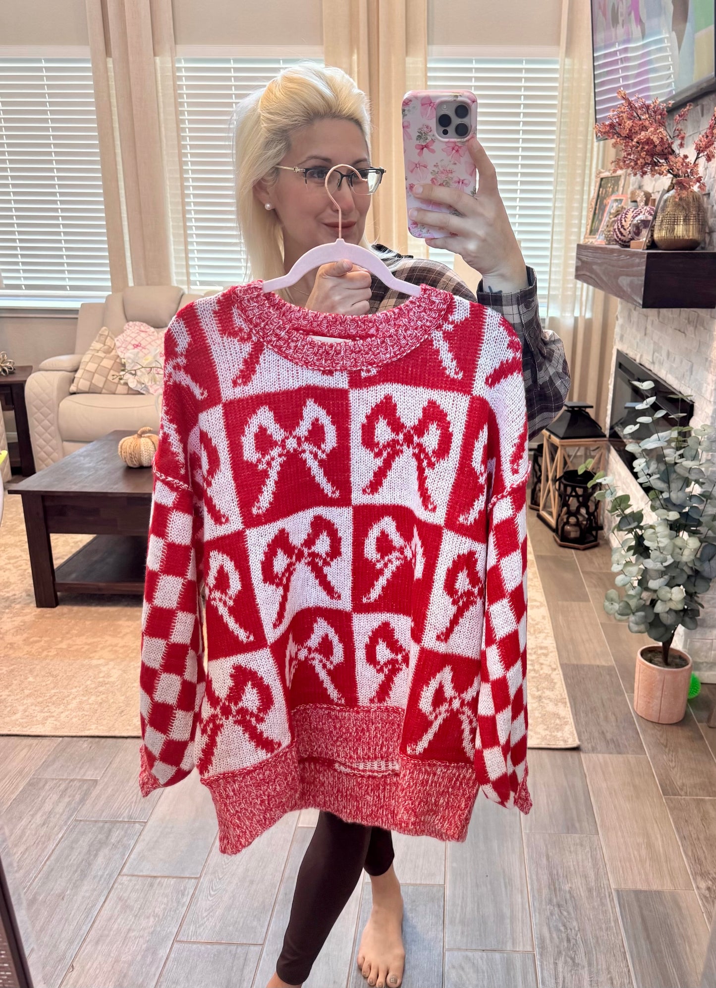 Candy Cane Bows Sweater
