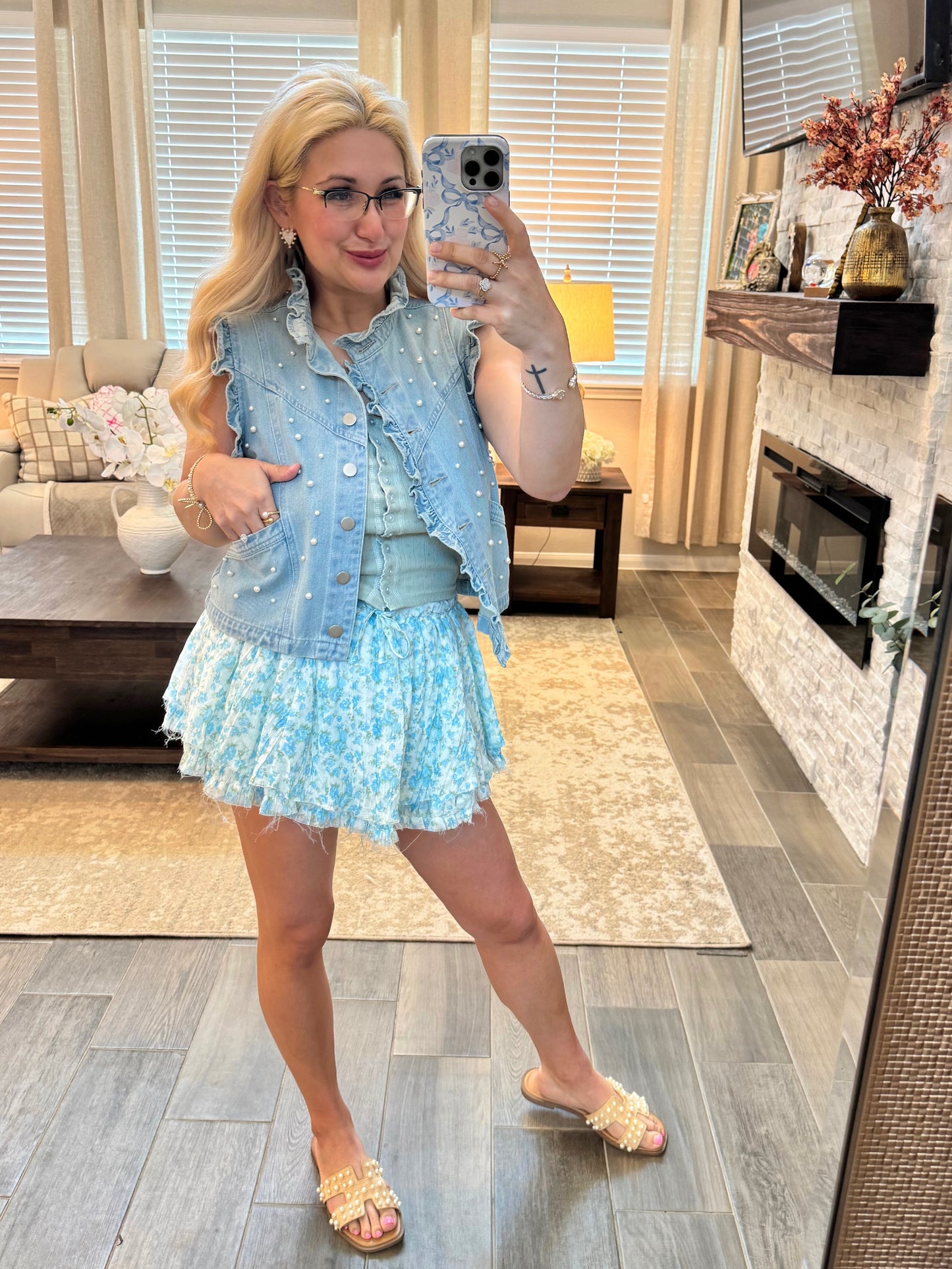 Pearl Crush Denim Vest