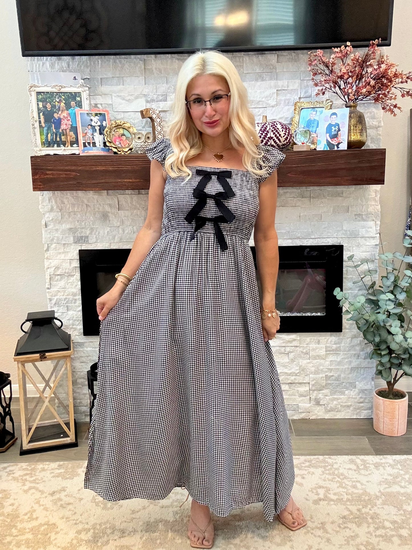 Gingham Grace Bow Dress