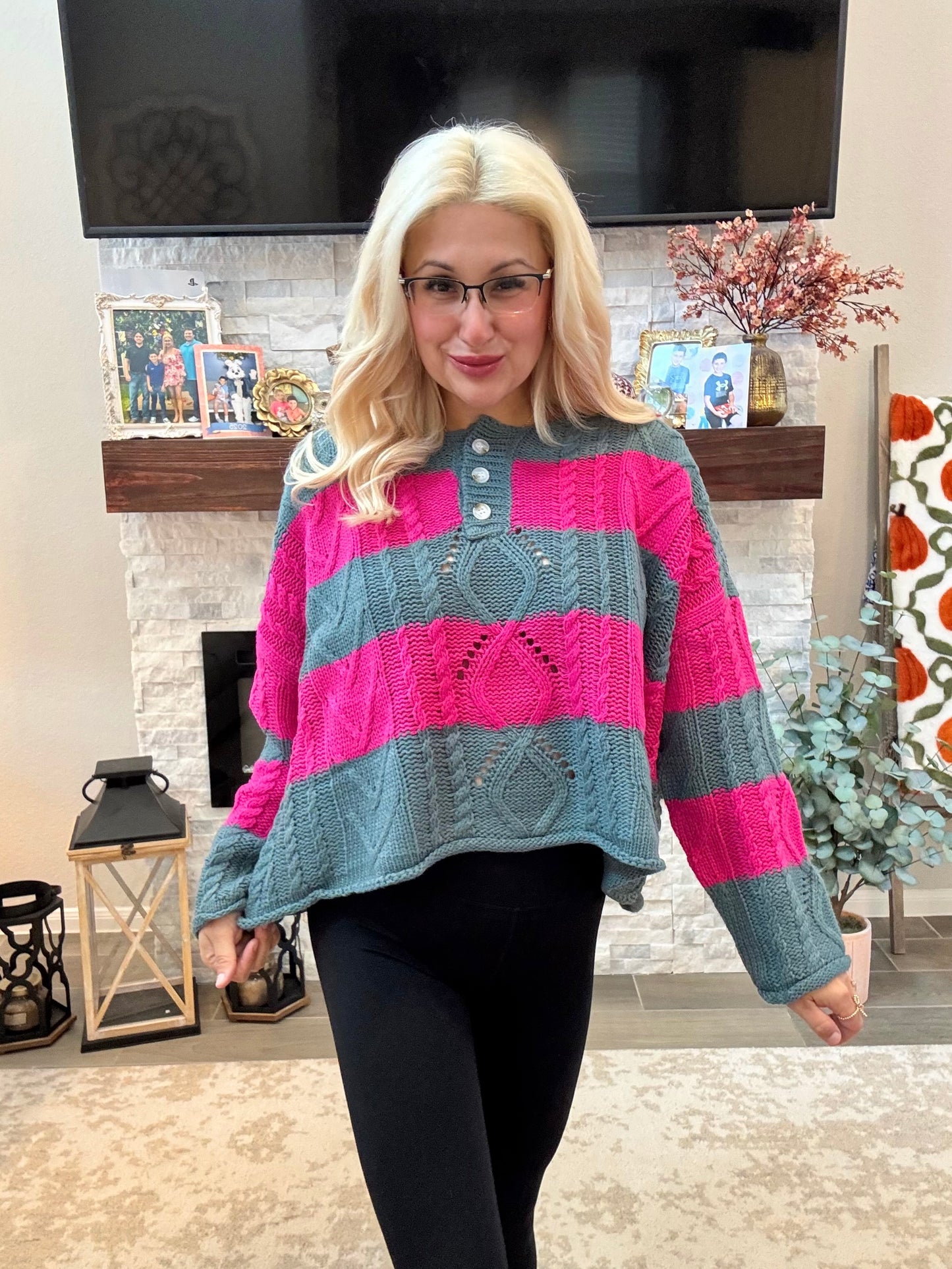 Berry Bliss Henley Sweater