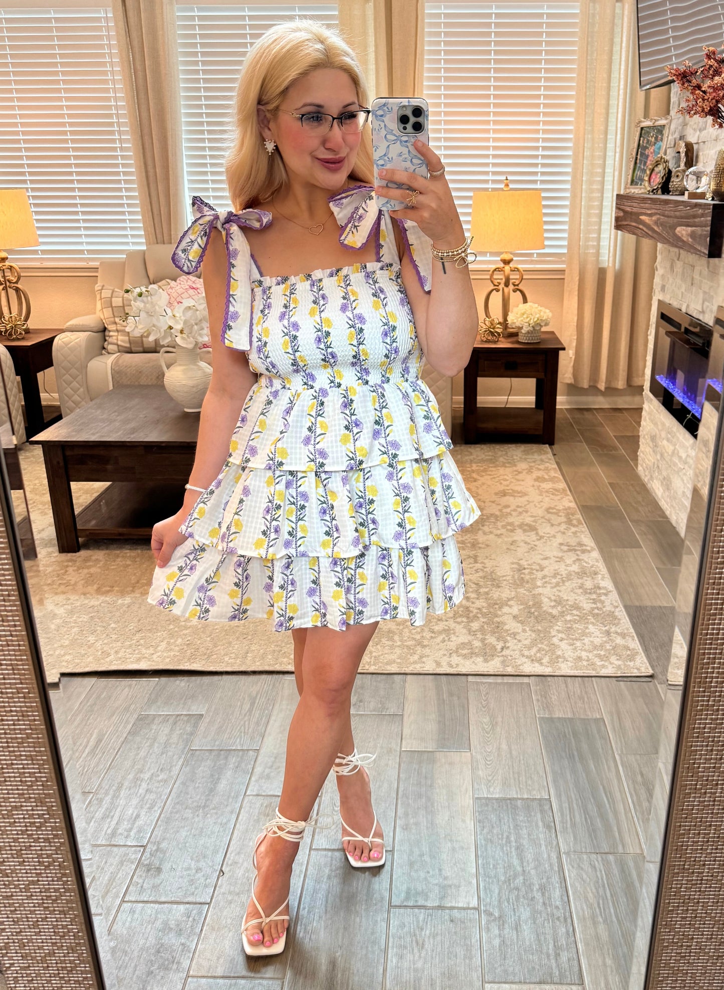Lavender & Yellow Floral Dress