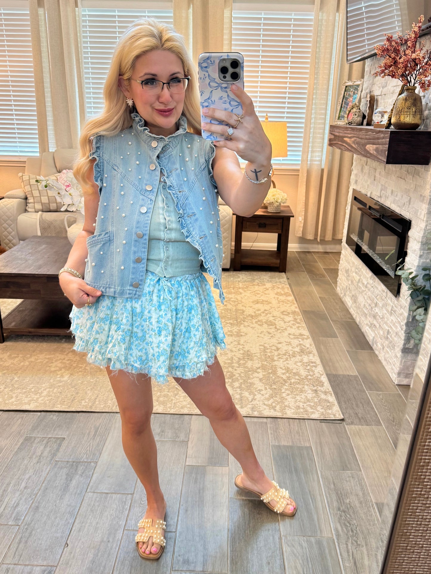 Pearl Crush Denim Vest