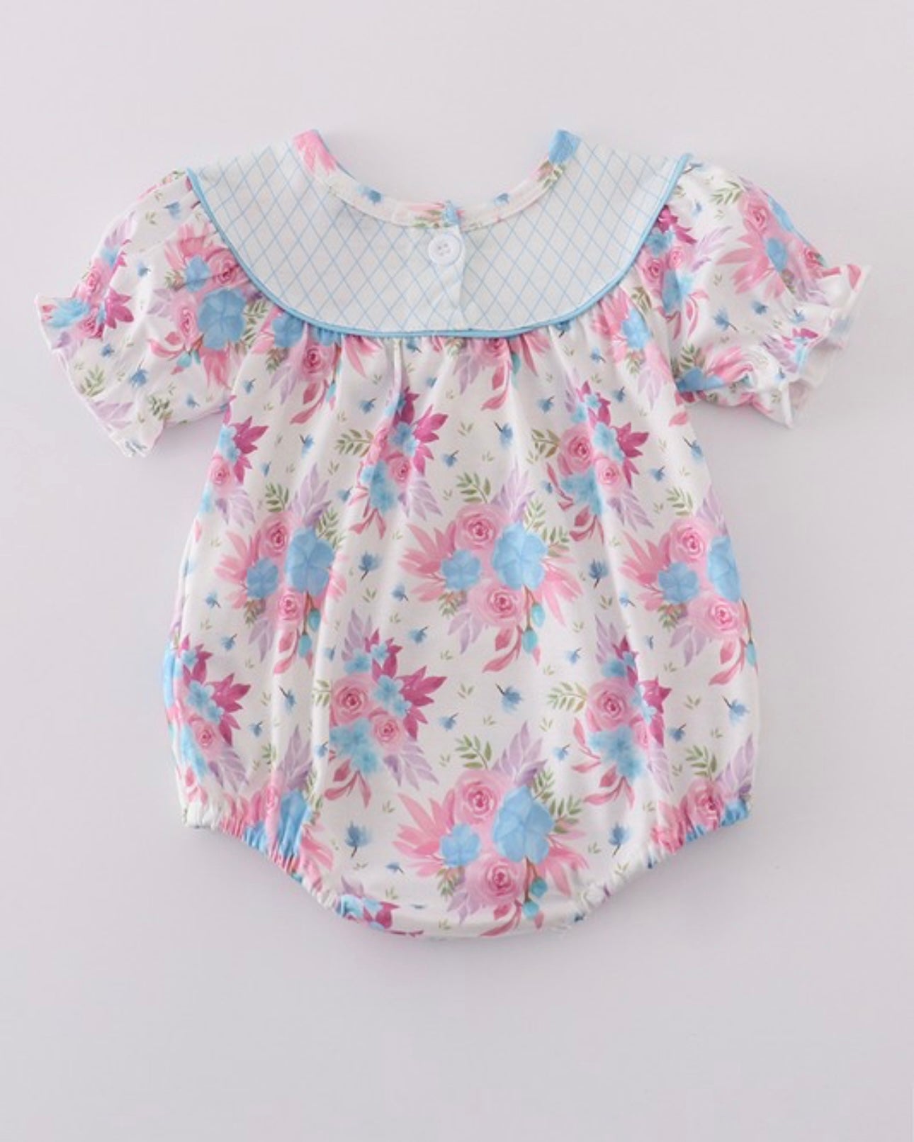 Blue Petal Floral Embroidery Bubble