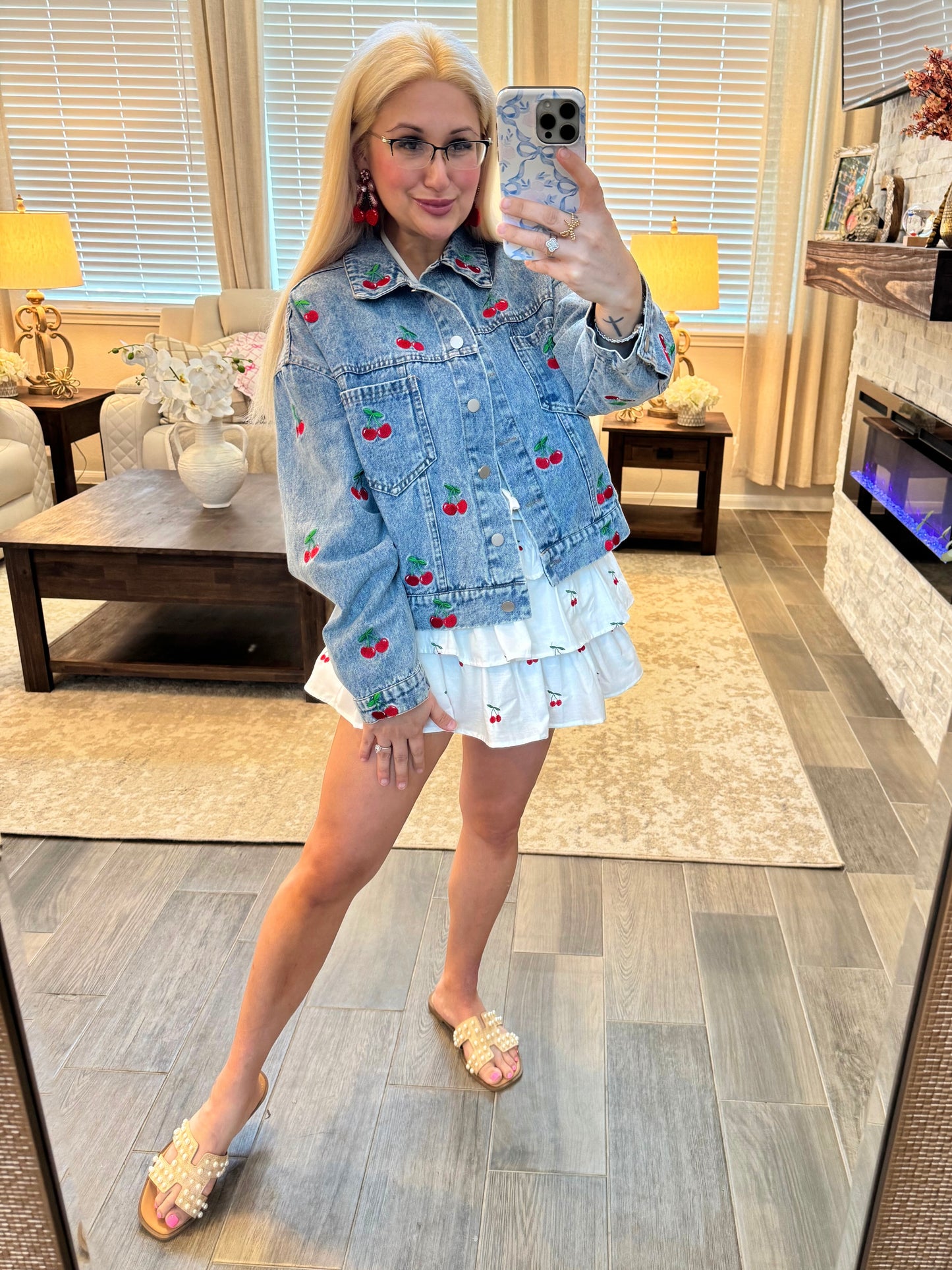 Cherry Denim Jacket