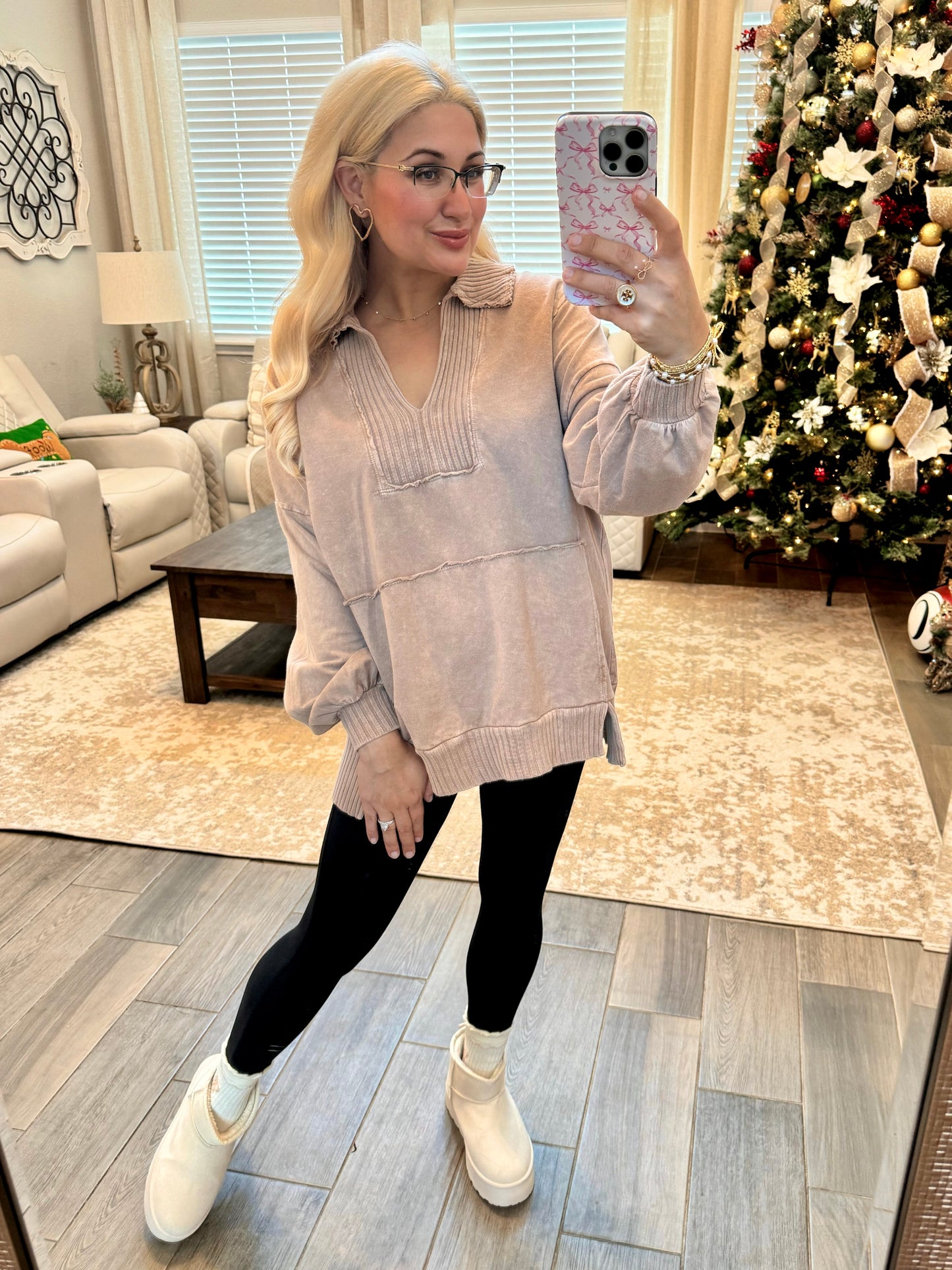 Cozy Fall Morning Pullover - MOCHA