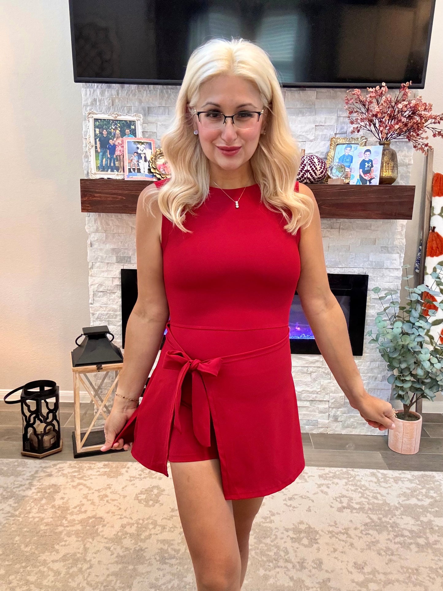 Game On Glam Tie Wrap Dress