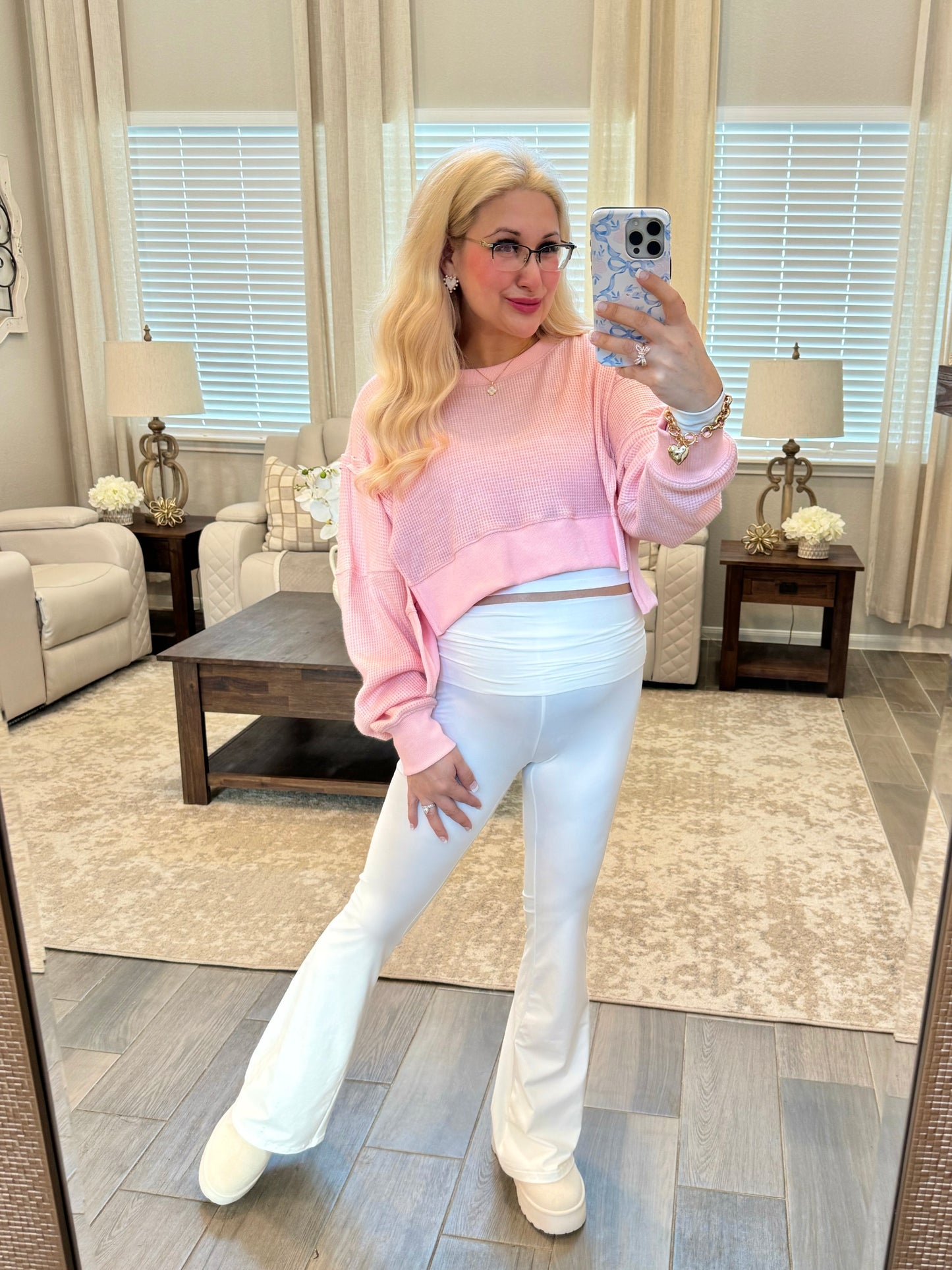 Butter Soft Foldover Leggings - White