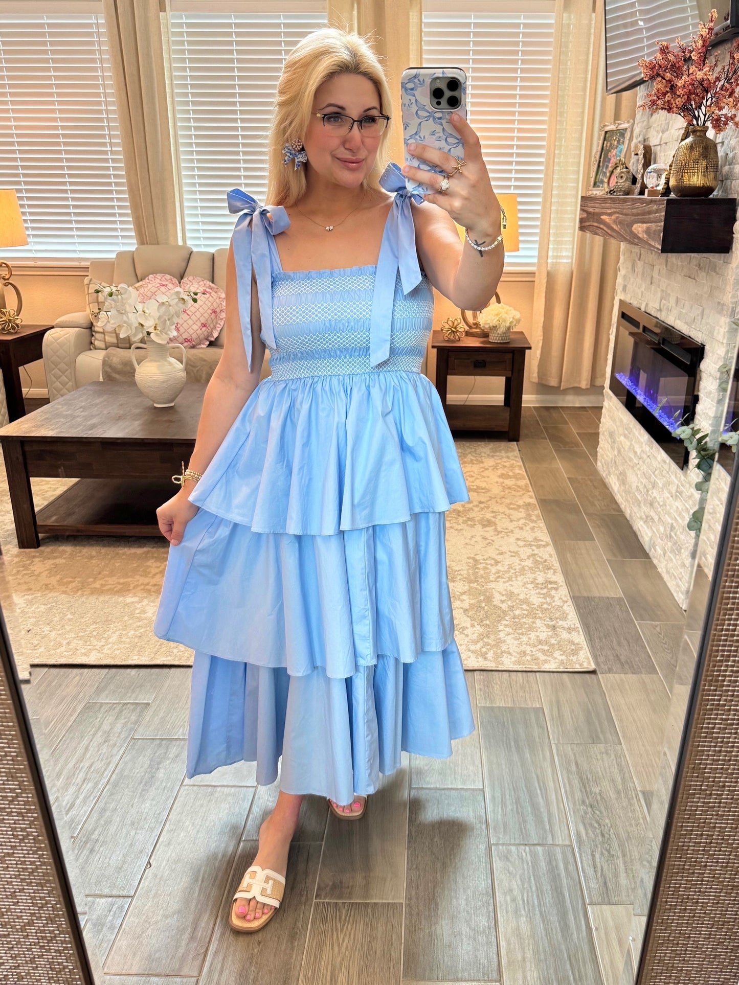 Baby Blue Sky Midi Dress
