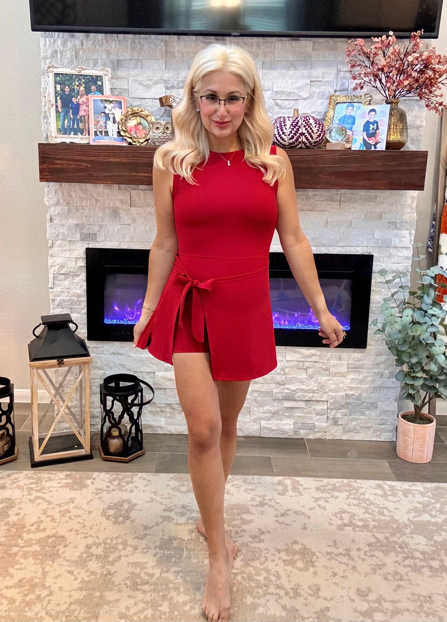 Game On Glam Tie Wrap Dress