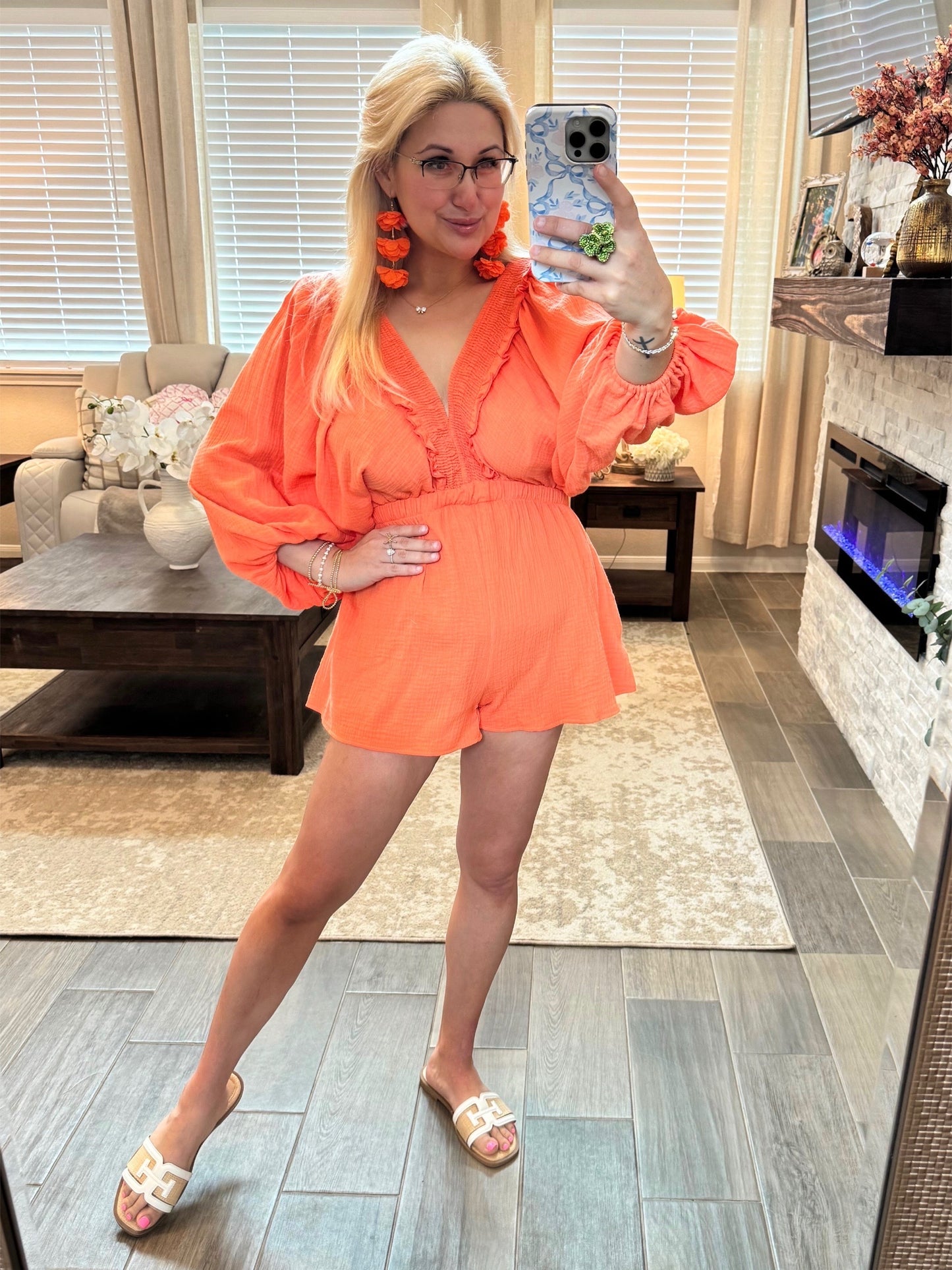 Pretty in Coral Romper
