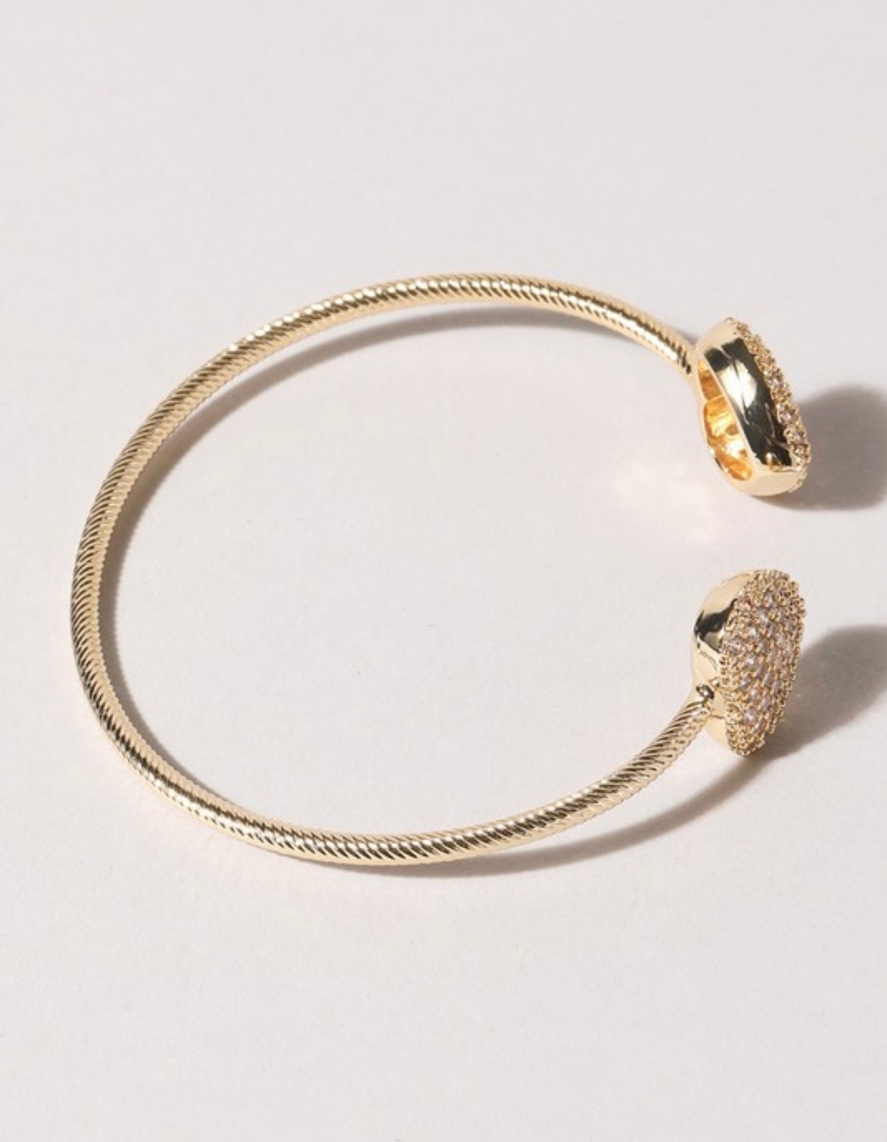 Gold Heart Bangle Bracelet