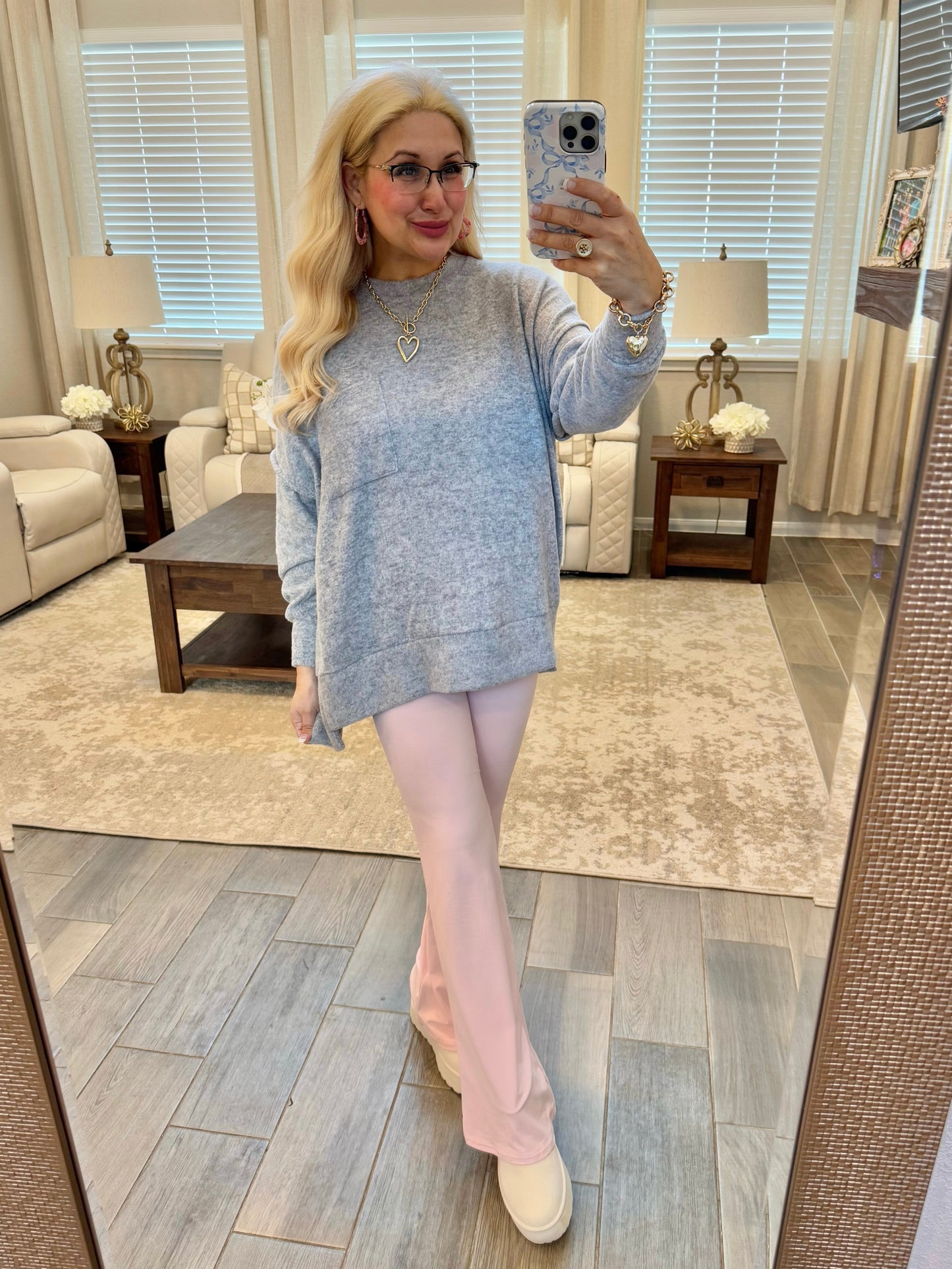 Butter Soft Pocket Top - Heather Grey S-3XL