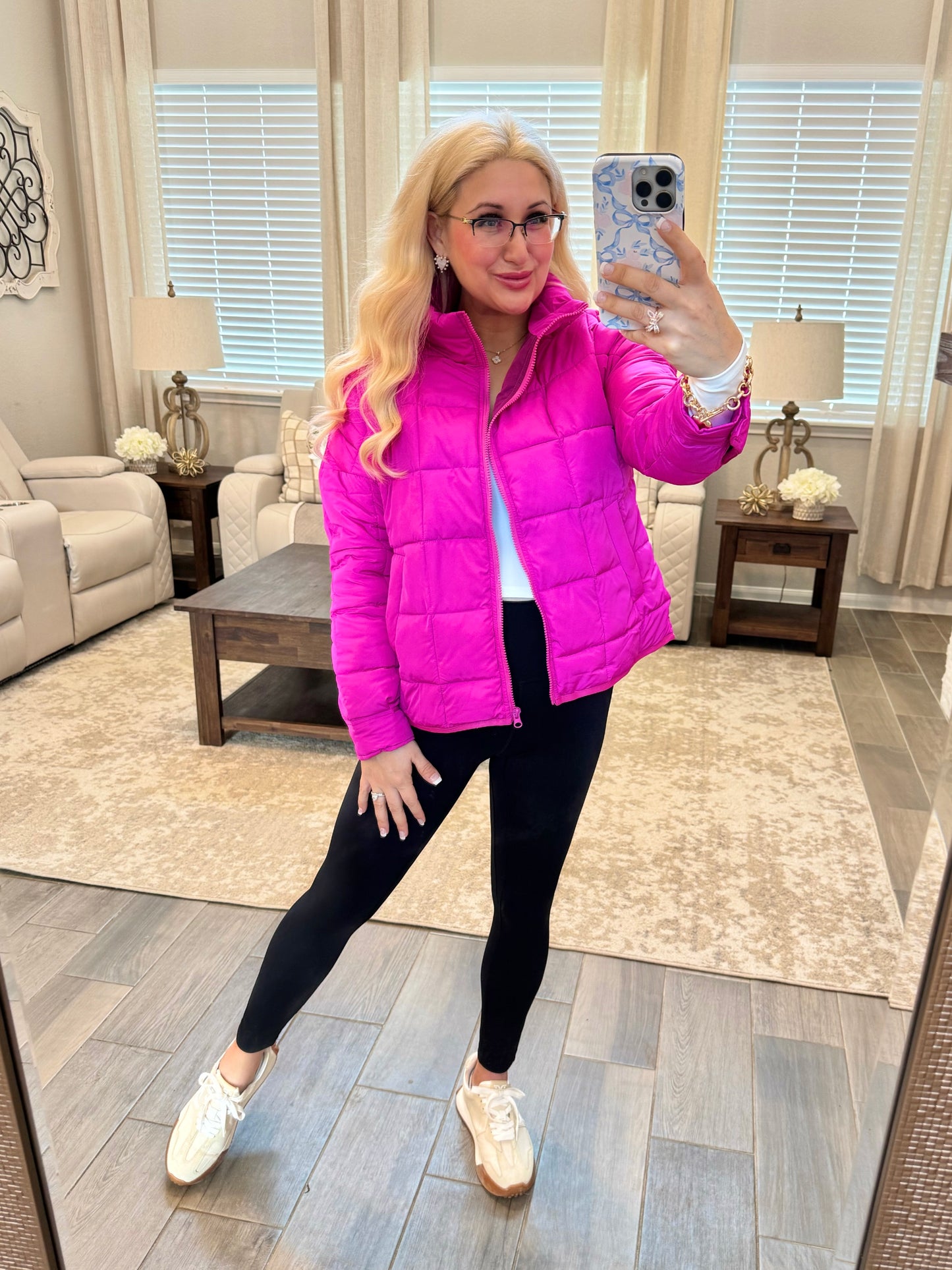 Bright Pink Puffer Jacket