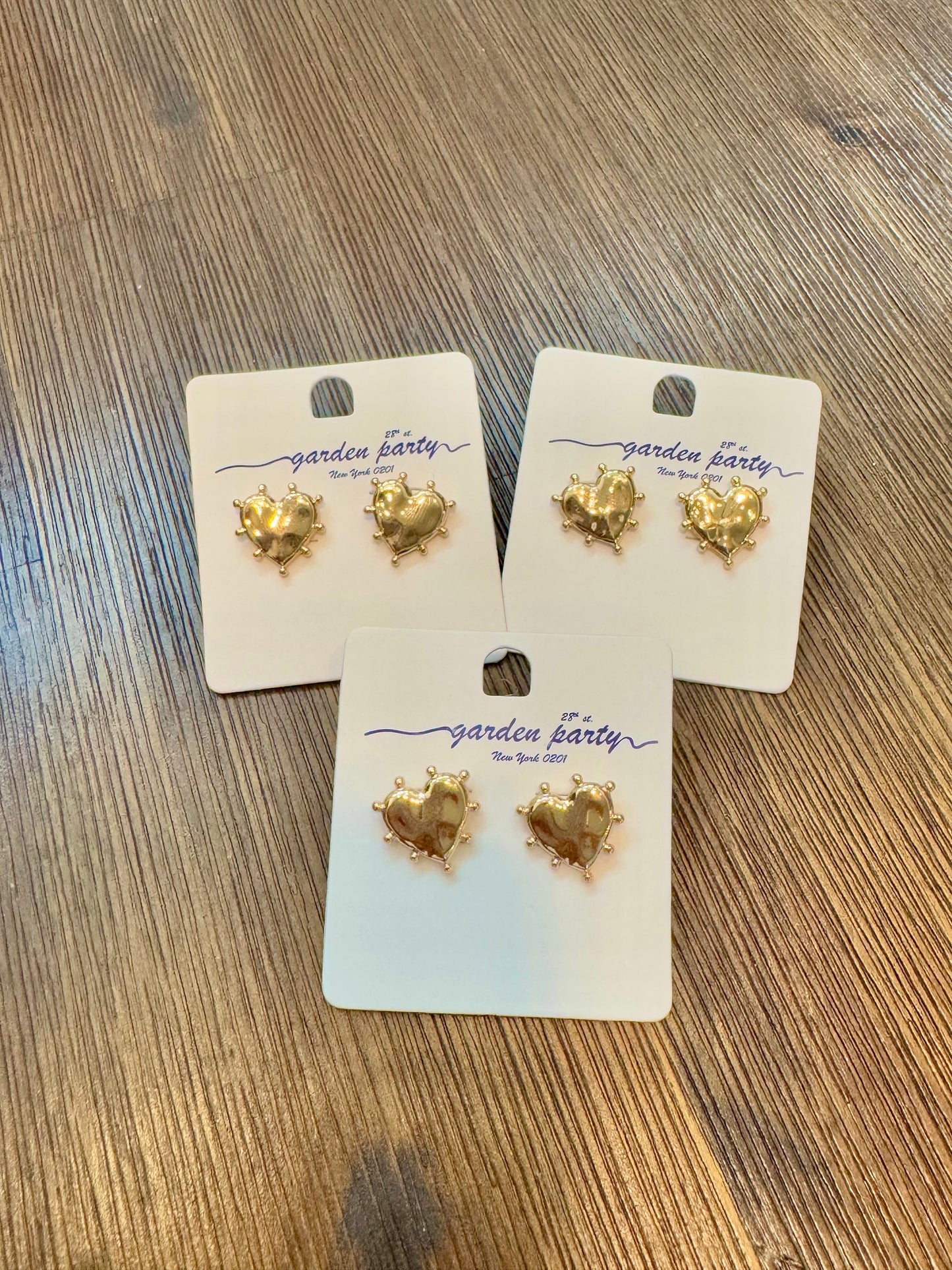 Stud Gold Heart Earrings