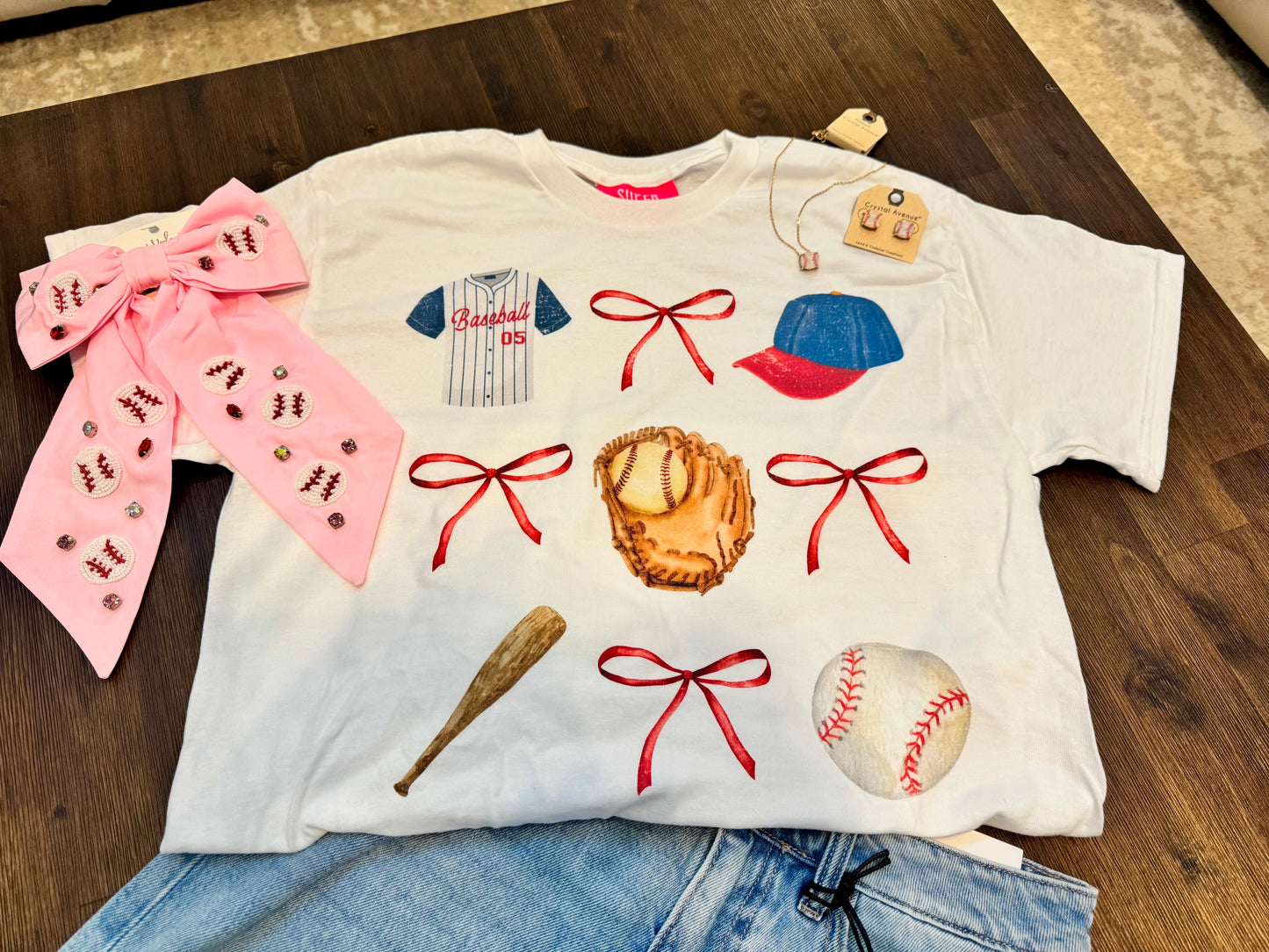 Baseball Bow Graphic Tee