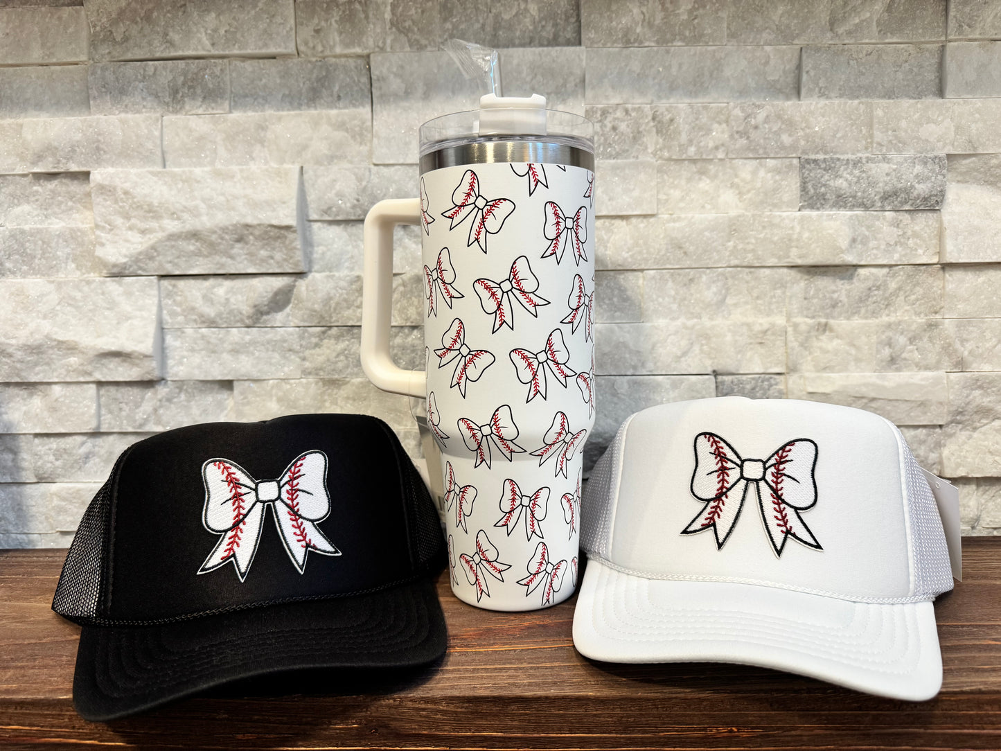 Baseball Bow Hat - White