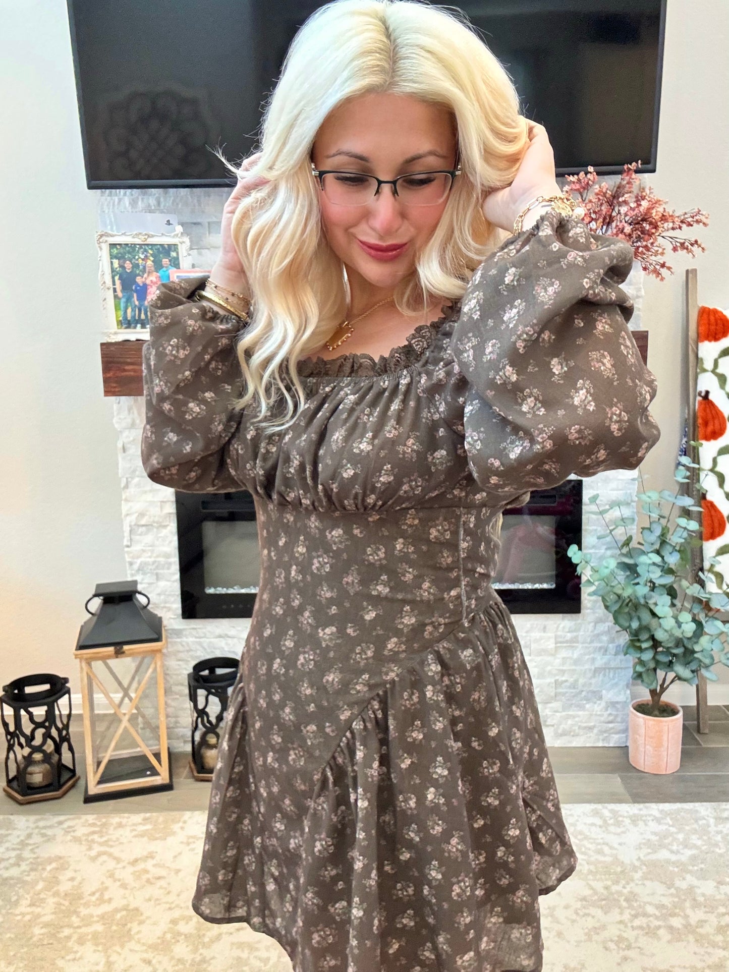 Autumn Bloom Mini Dress