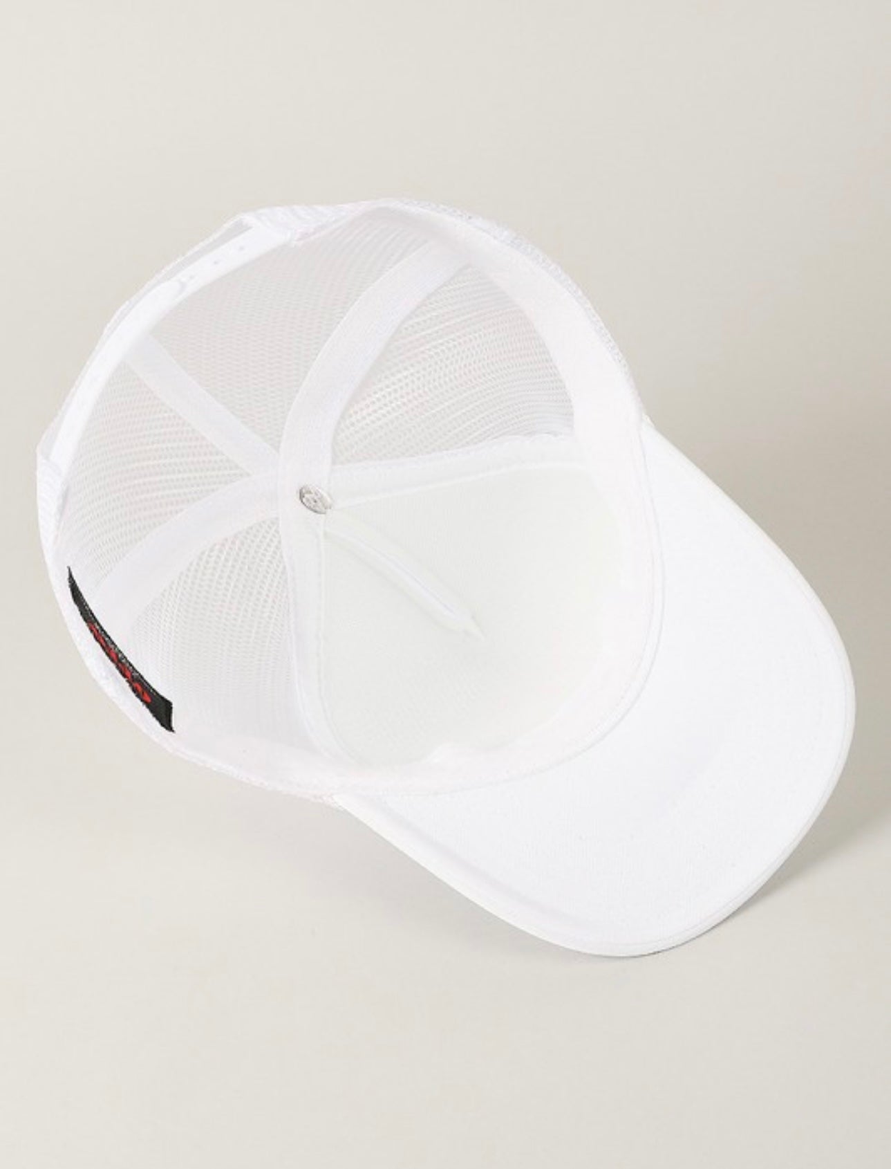 Checkered Bow Hat - White