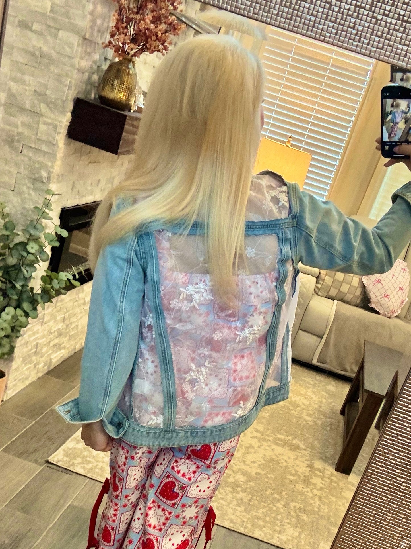 Girly Lace Blue Jean Jacket