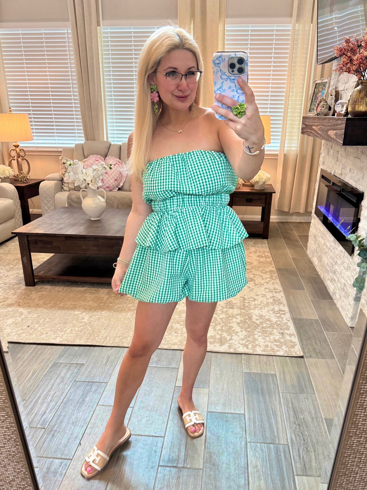 Spring Green Plaid Set