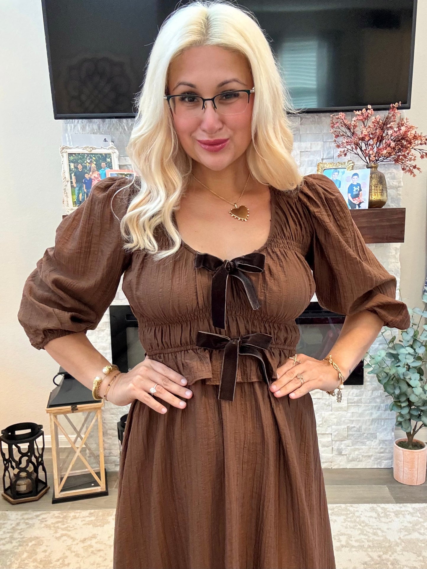 Coco Charm Bow Midi Dress