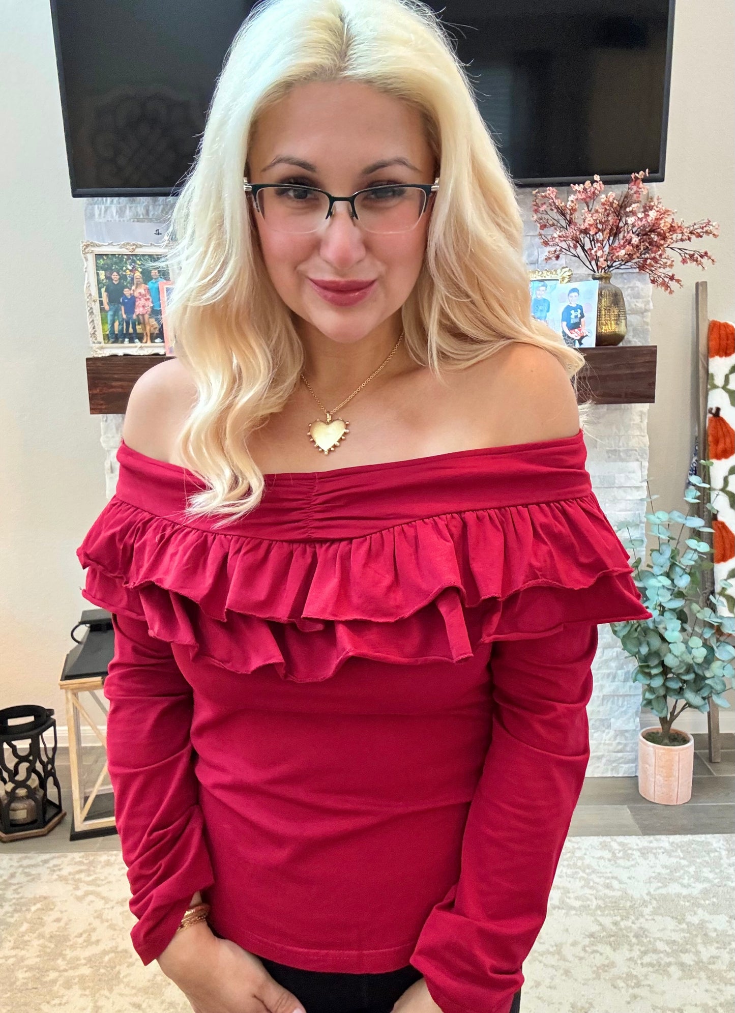 Cranberry Crush Ruffle Top
