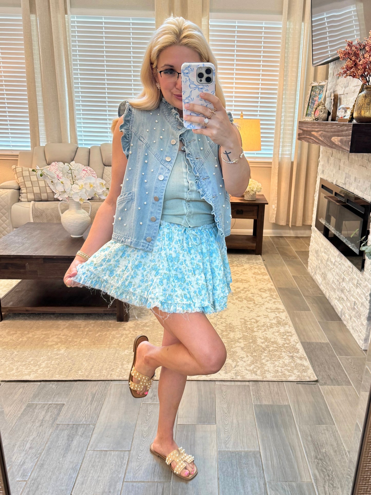 Pearl Crush Denim Vest