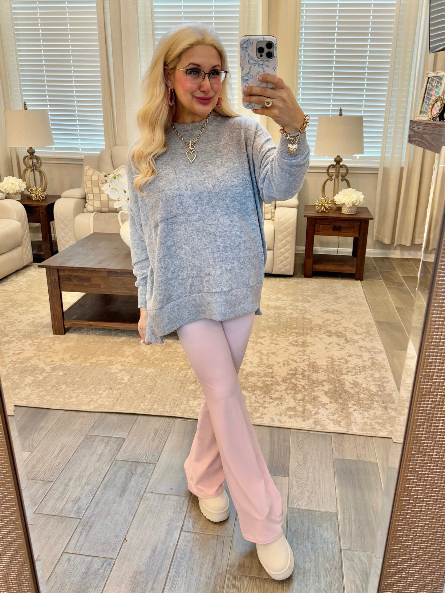 Butter Soft Foldover Leggings - Light Pink