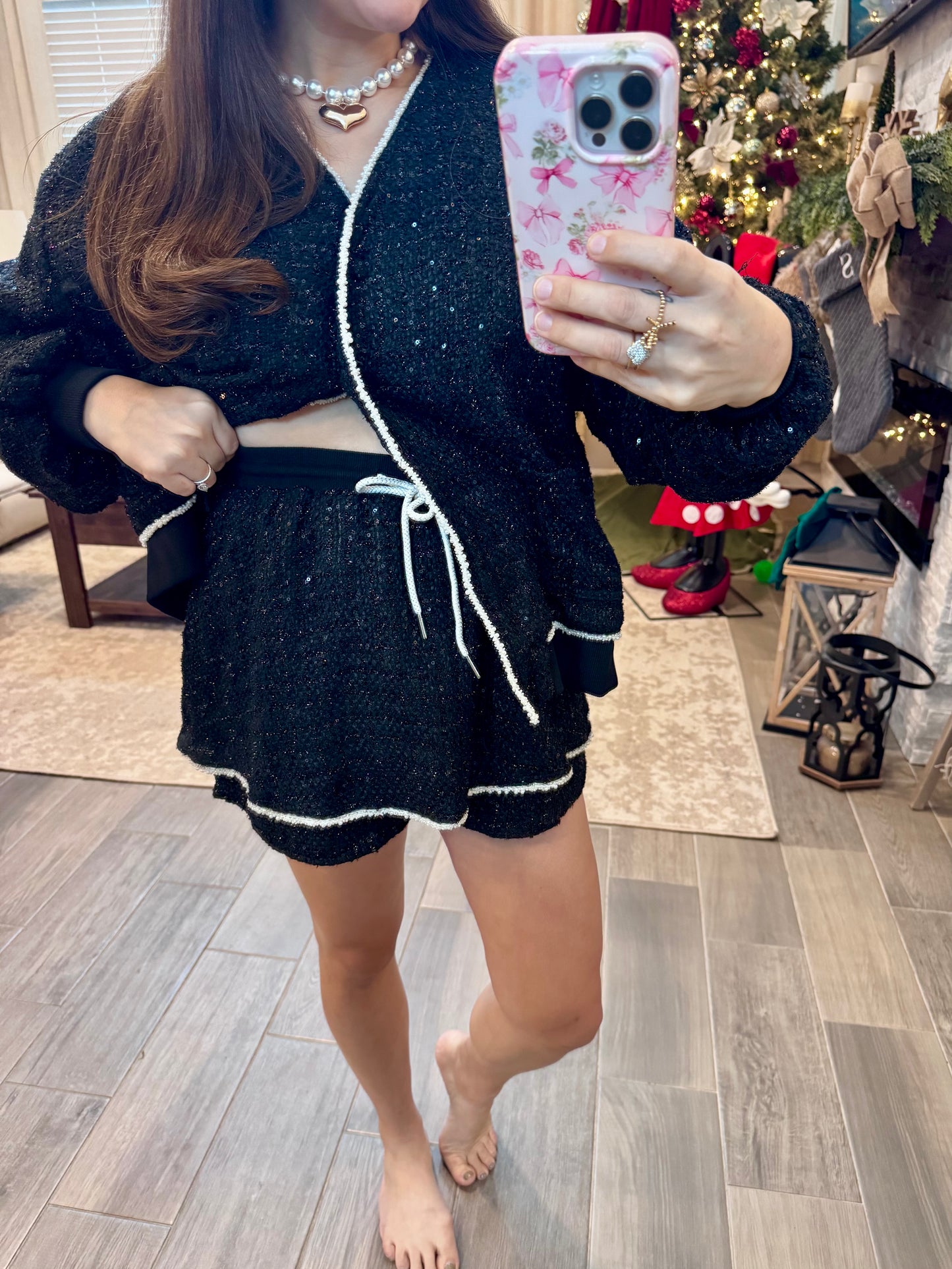 Pearl Embellished Tweed Set