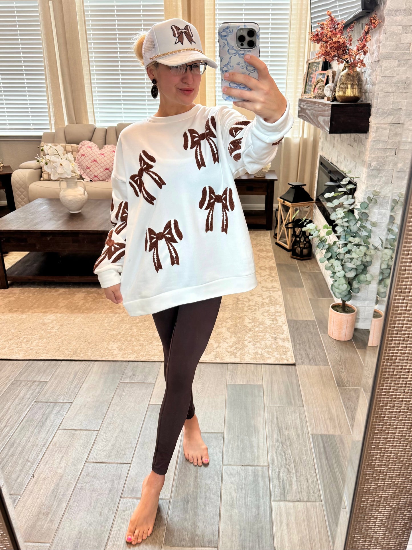 Football Bows Pullover