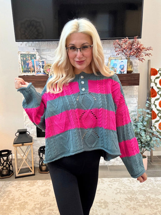 Berry Bliss Henley Sweater