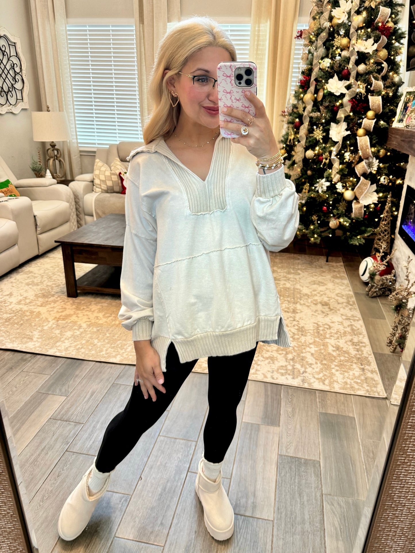 Cozy Fall Morning Pullover - CREAM