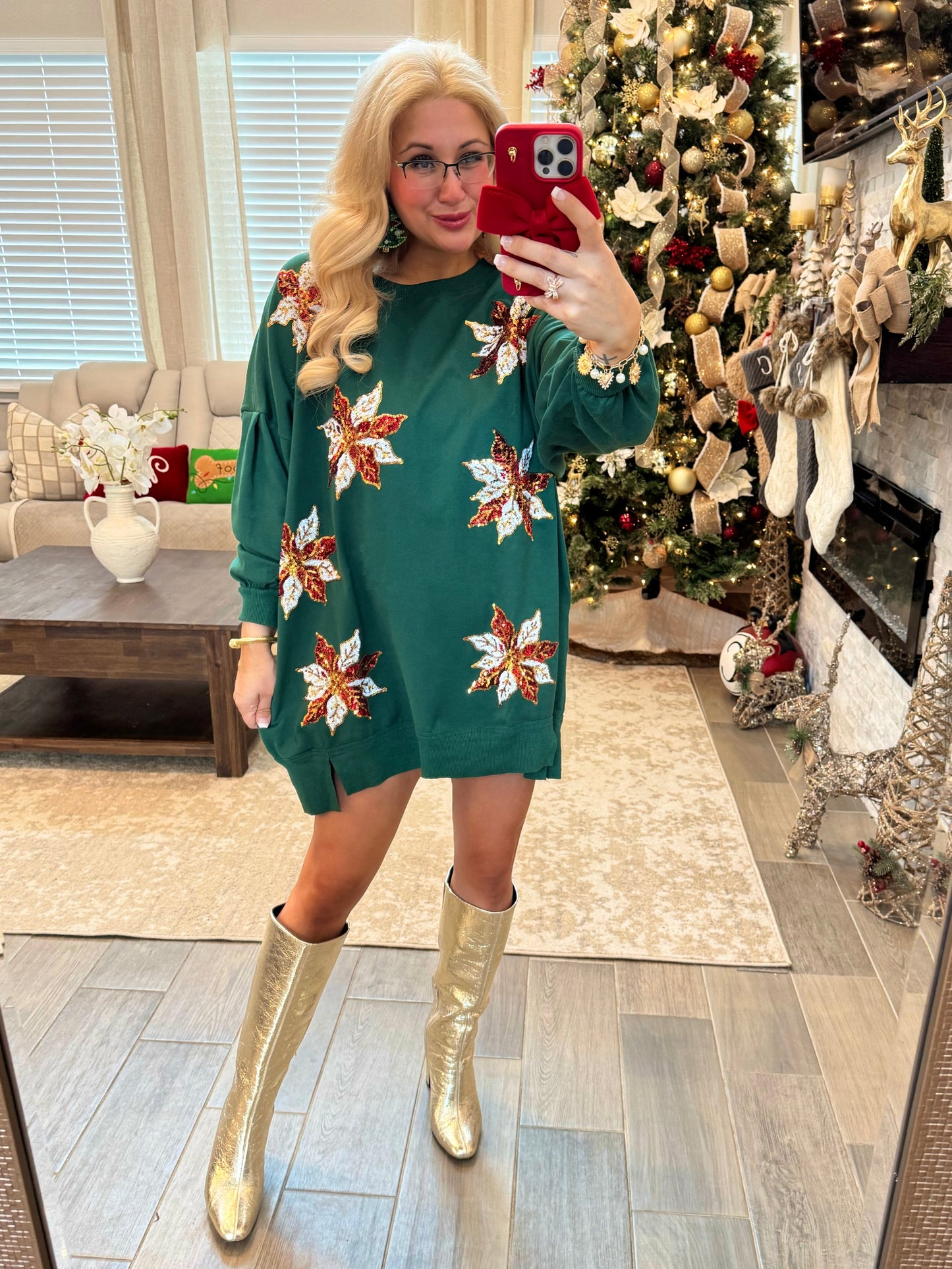 Holiday Sequins Pullover Dress