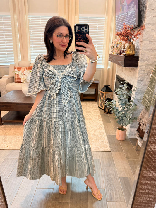 Grace & Gingham Bow Maxi