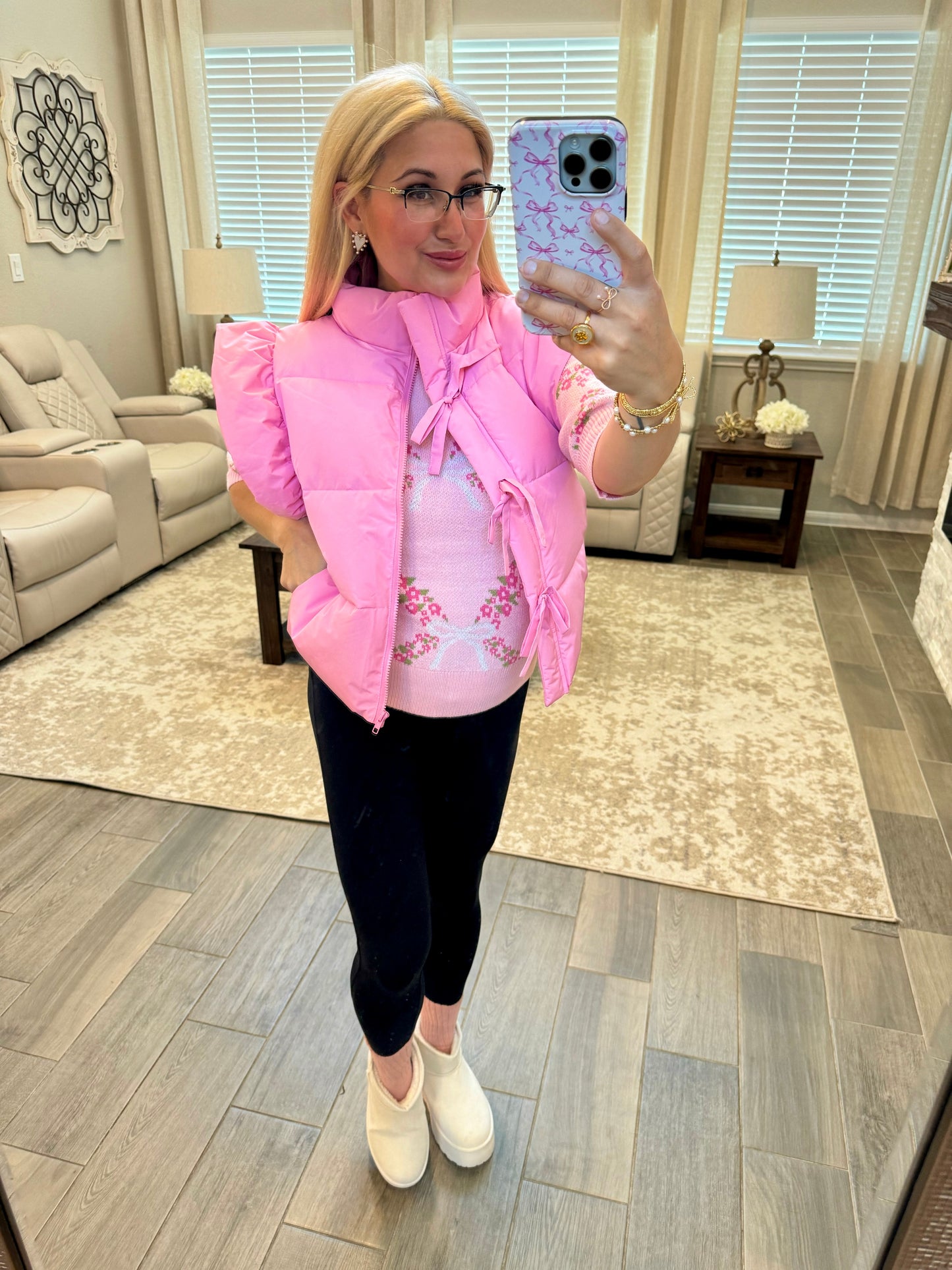 Pink Girly Puffer Vest