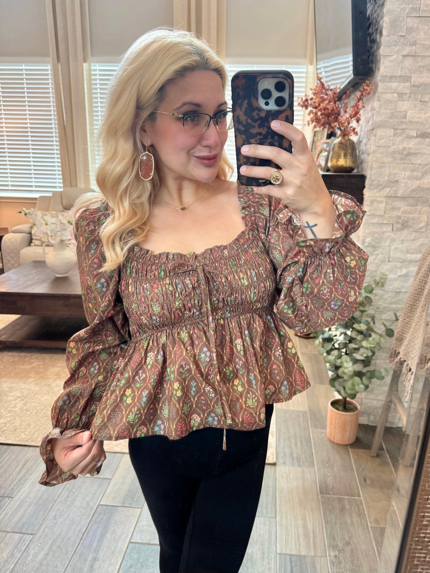 Autumn Whimsy Smocked Top