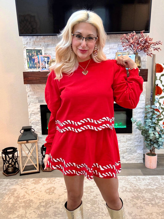 Candy Cane Kisses Sequin Set