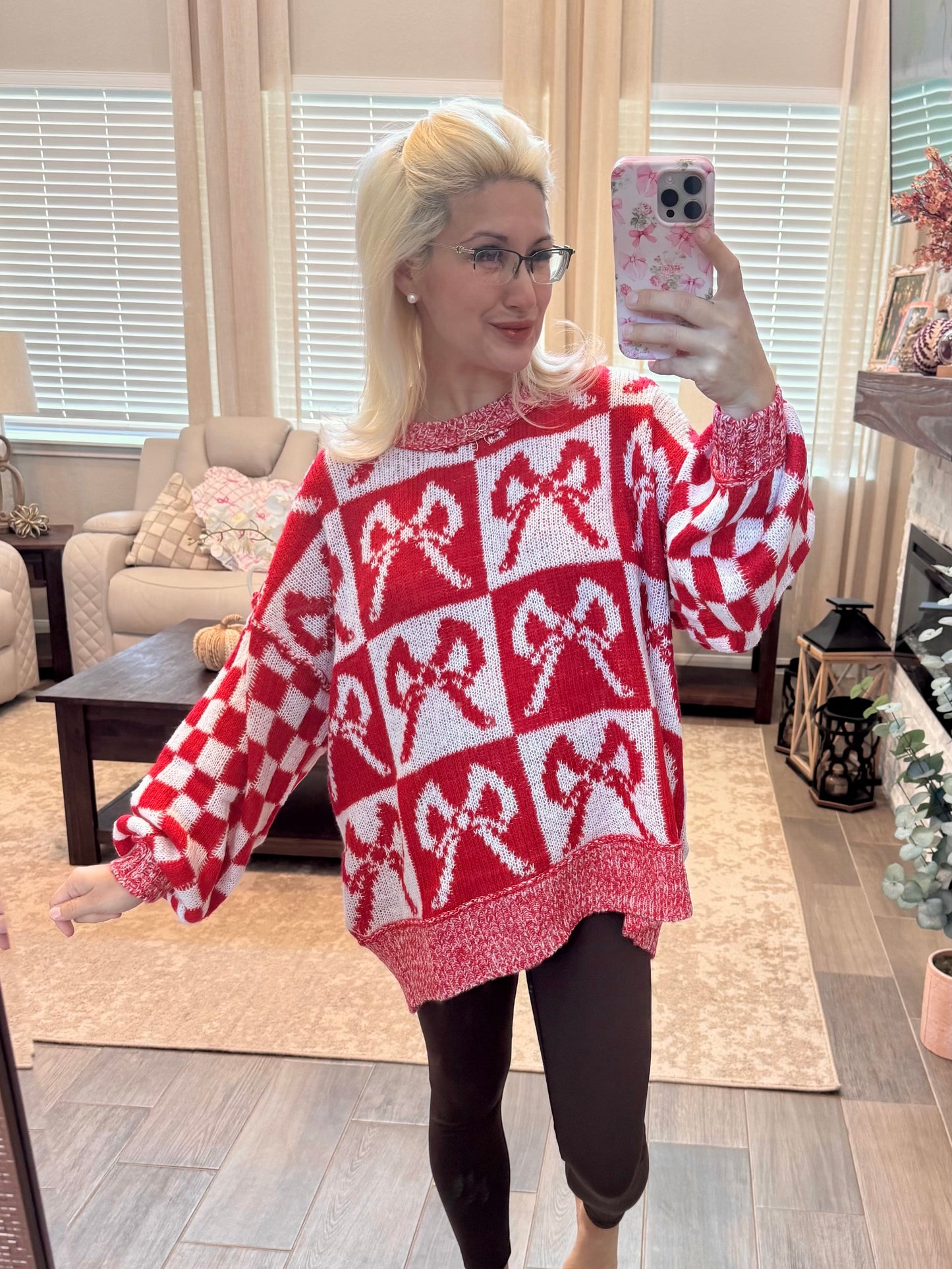 Candy Cane Bows Sweater