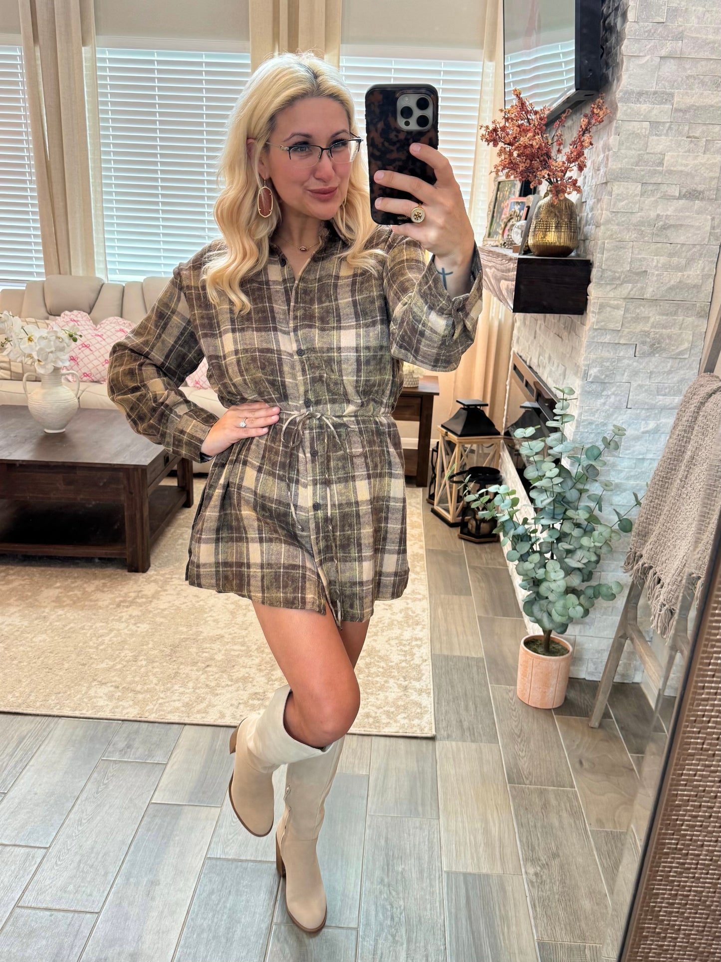 Cozy Plaid Charm Romper