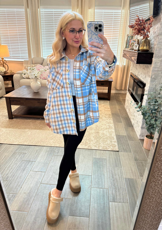 Cozy Season Plaid Shacket S-XL