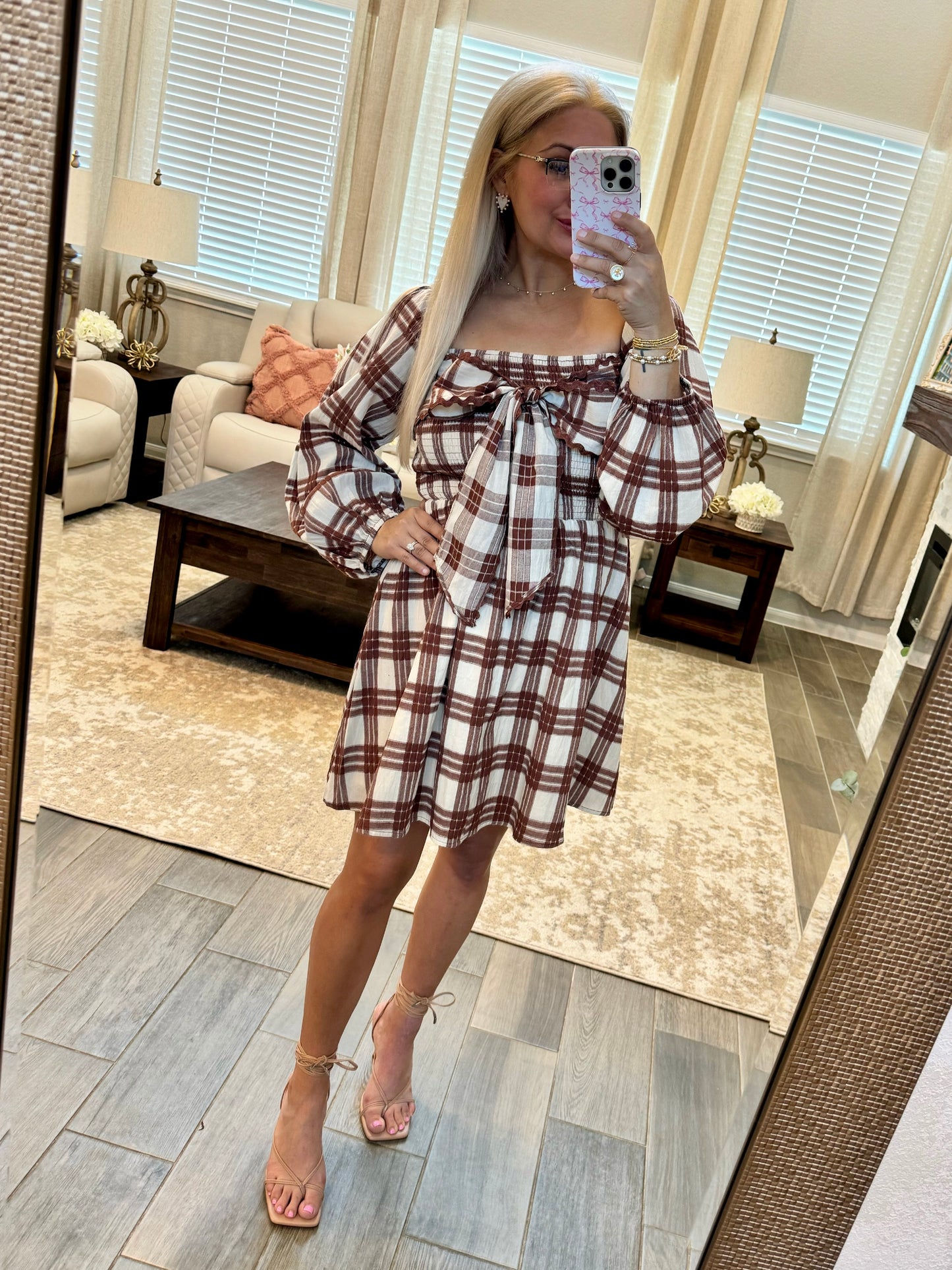 Bow Plaid Dress