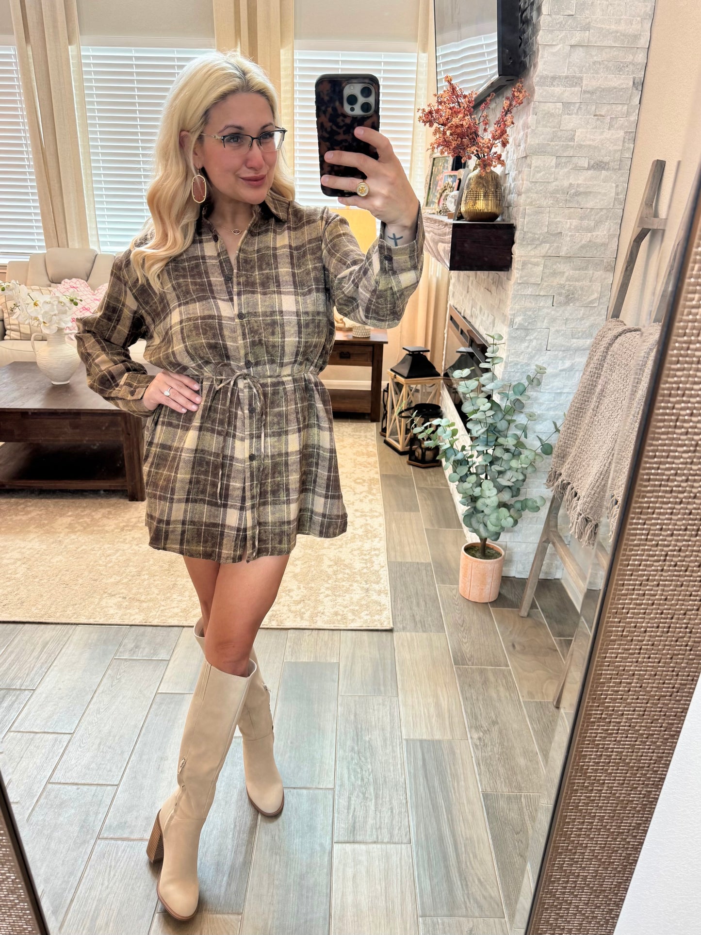 Cozy Plaid Charm Romper