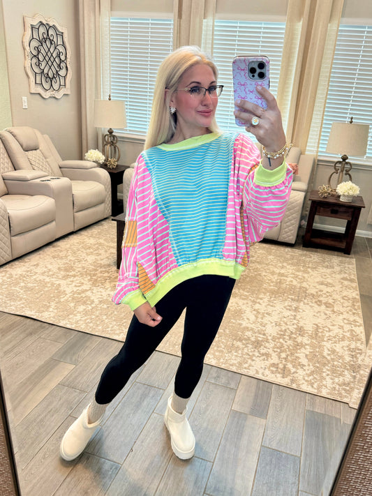 Stripes For Days Pullover - Colorful