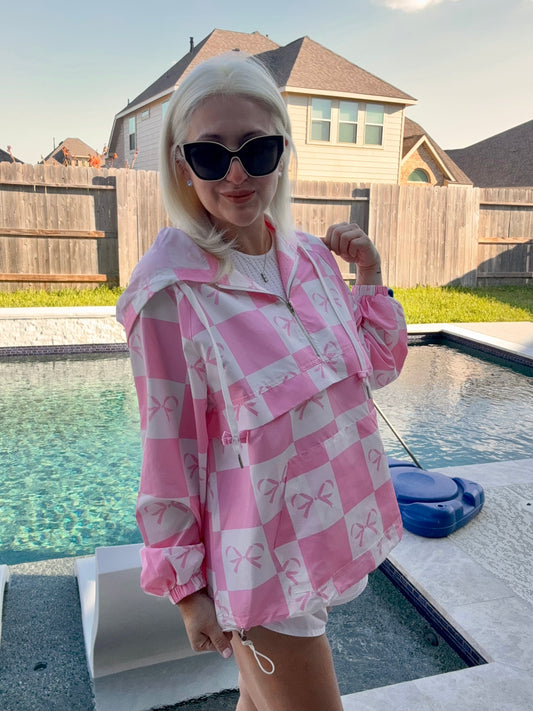 Pink Bow Windbreaker