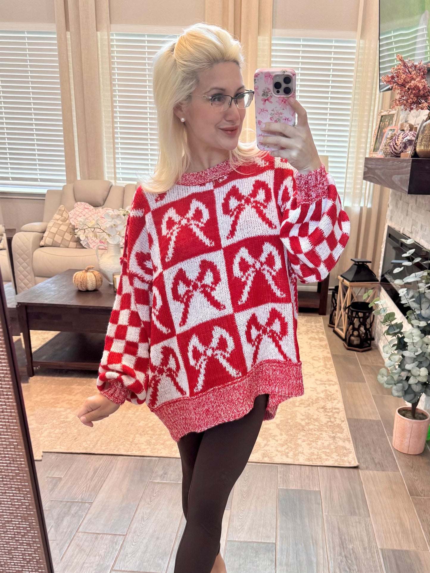 Candy Cane Bows Sweater