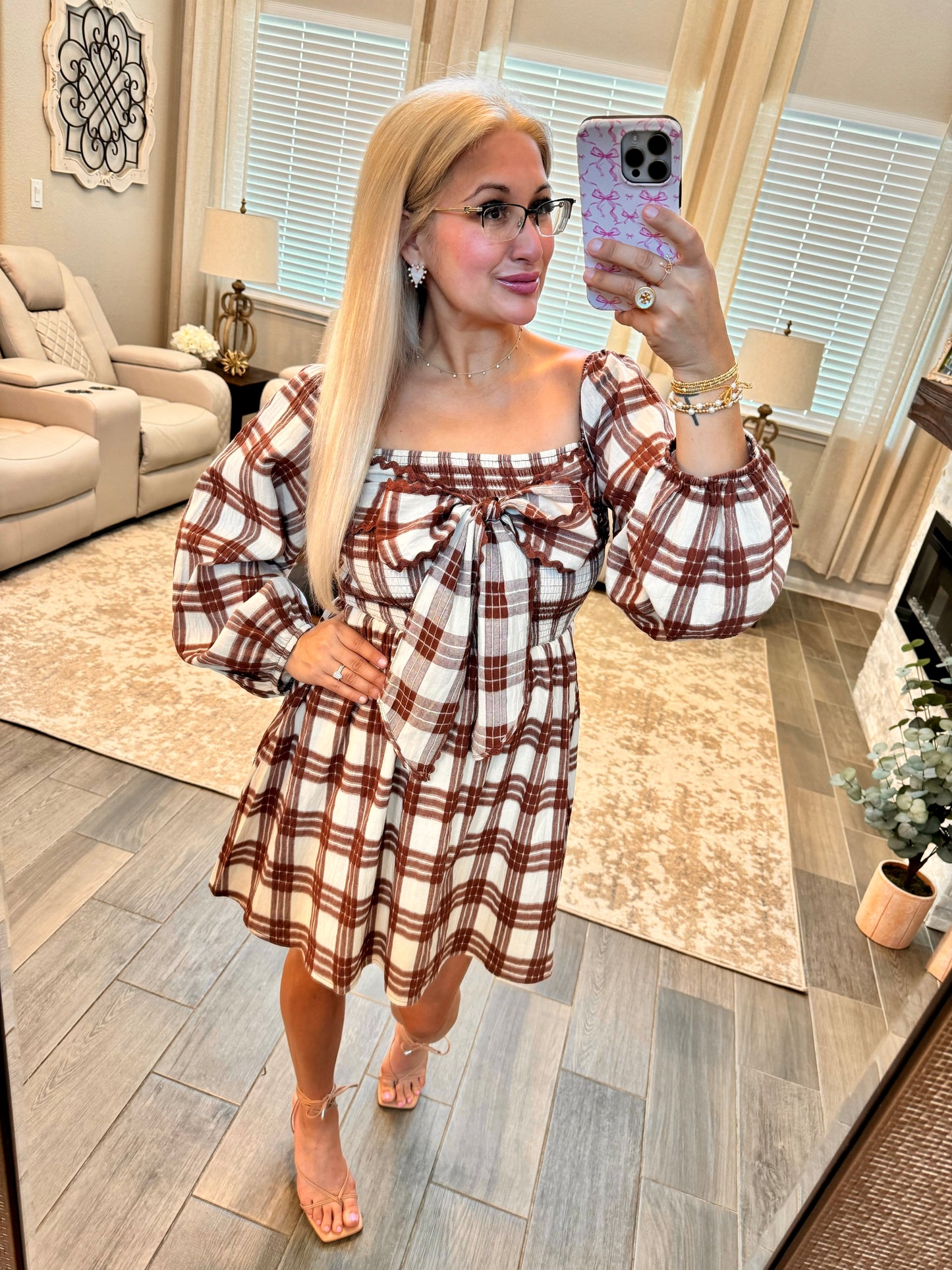 Bow Plaid Dress