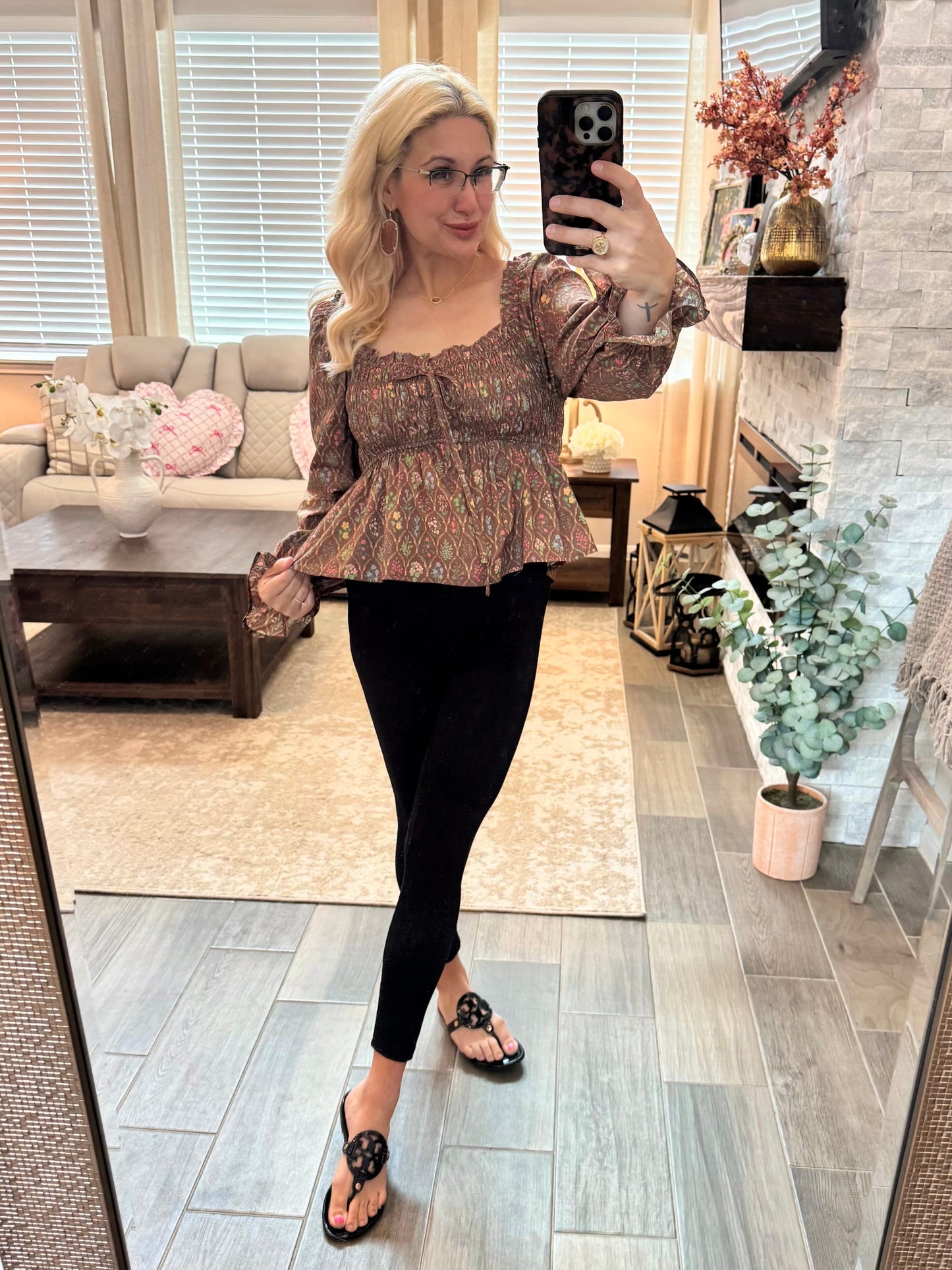 Autumn Whimsy Smocked Top