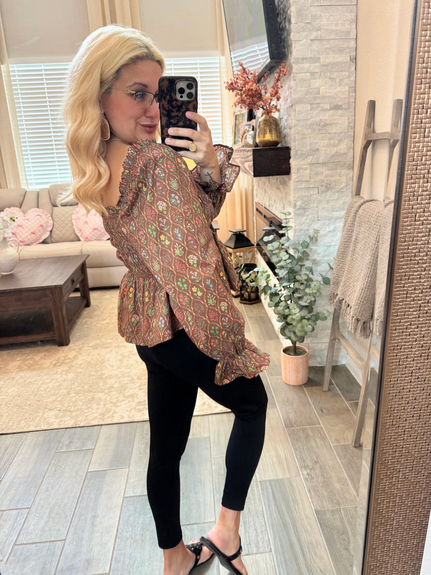 Autumn Whimsy Smocked Top