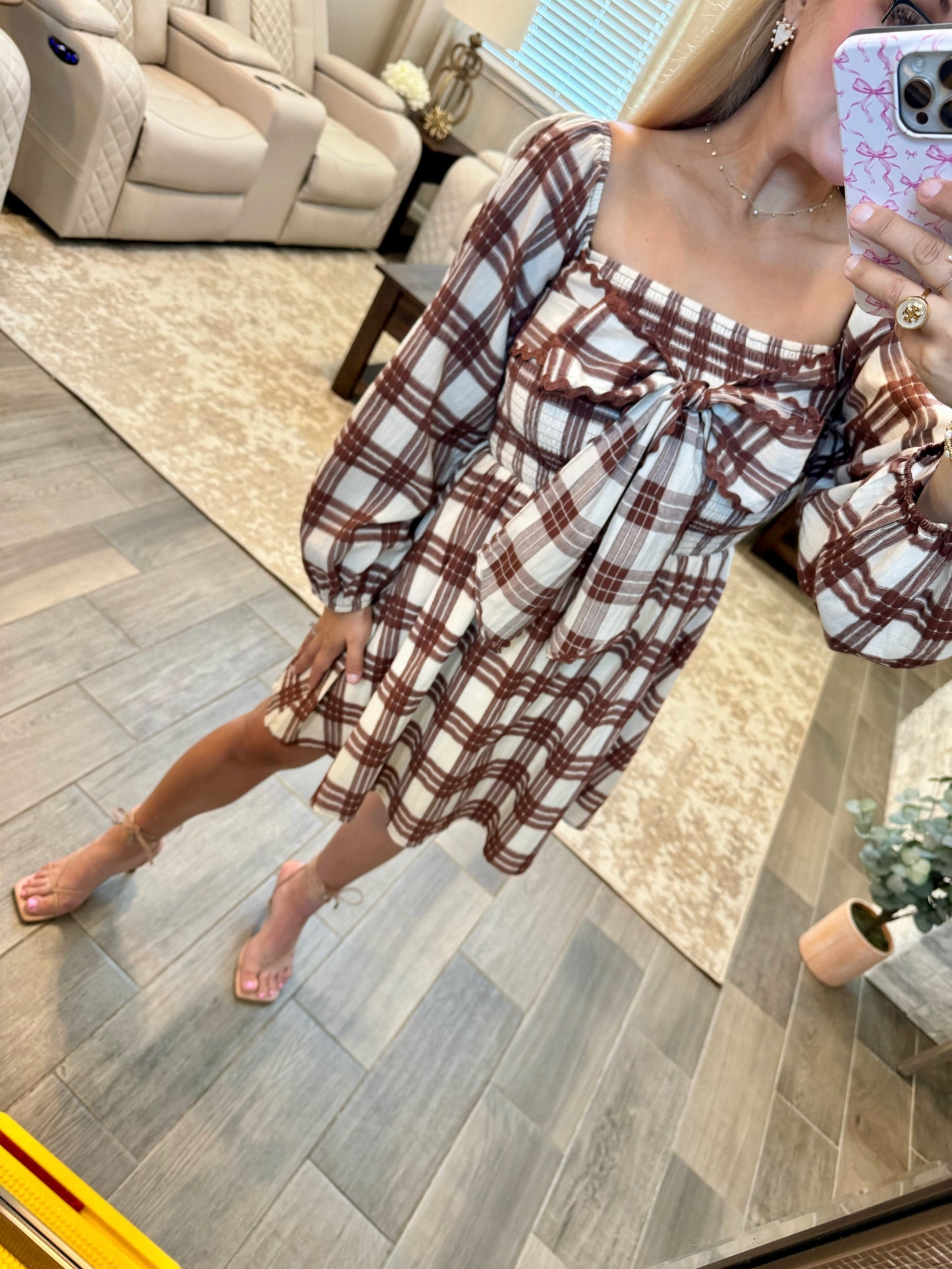 Bow Plaid Dress