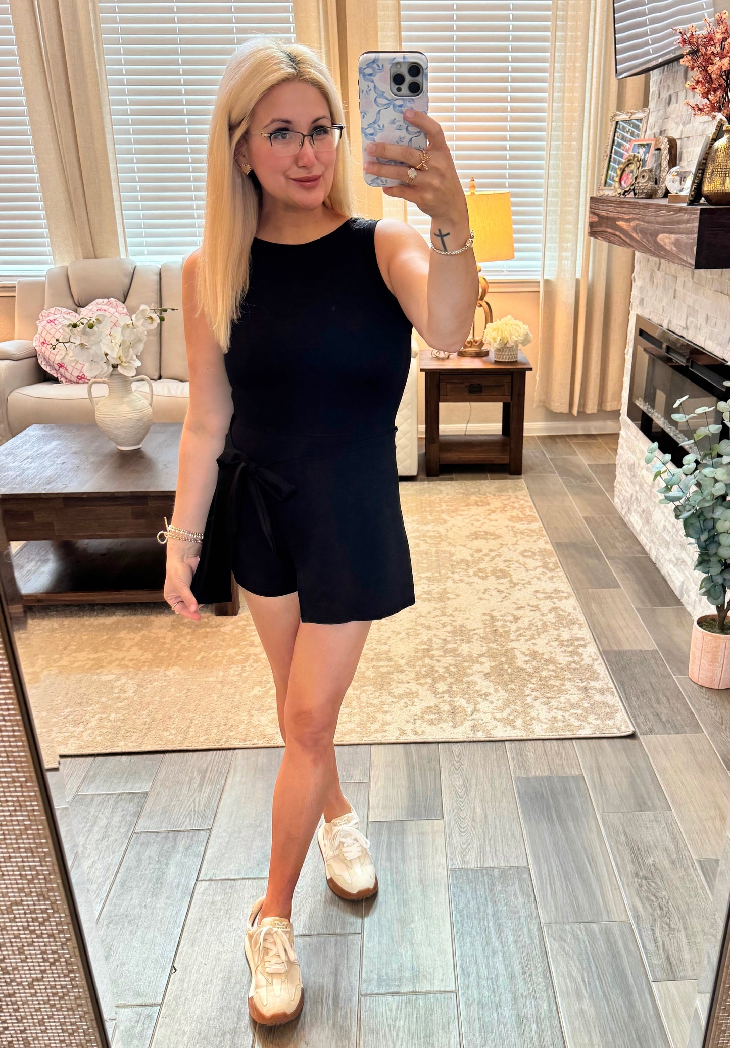 athletic wrap dress Everyday Wrap Tie Athletic Dress - Black